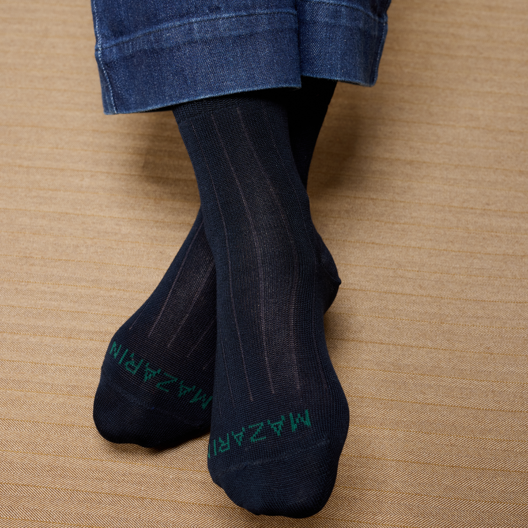 Children's socks in navy blue mercerized cotton - Mazarin