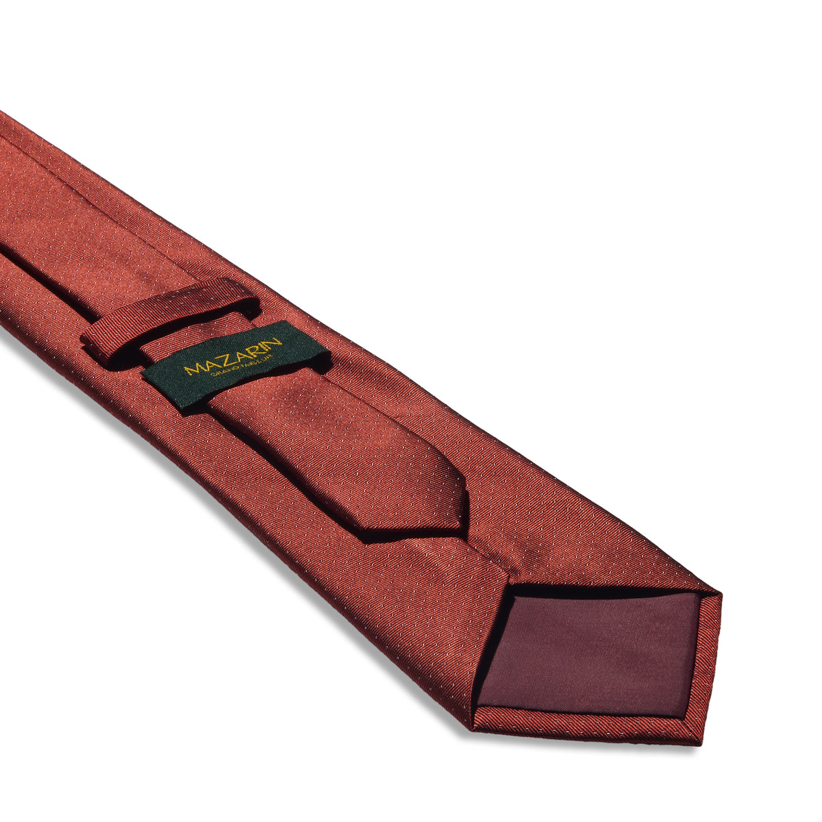 Corbata con motivo de lunares - Burdeos y beige - Seda