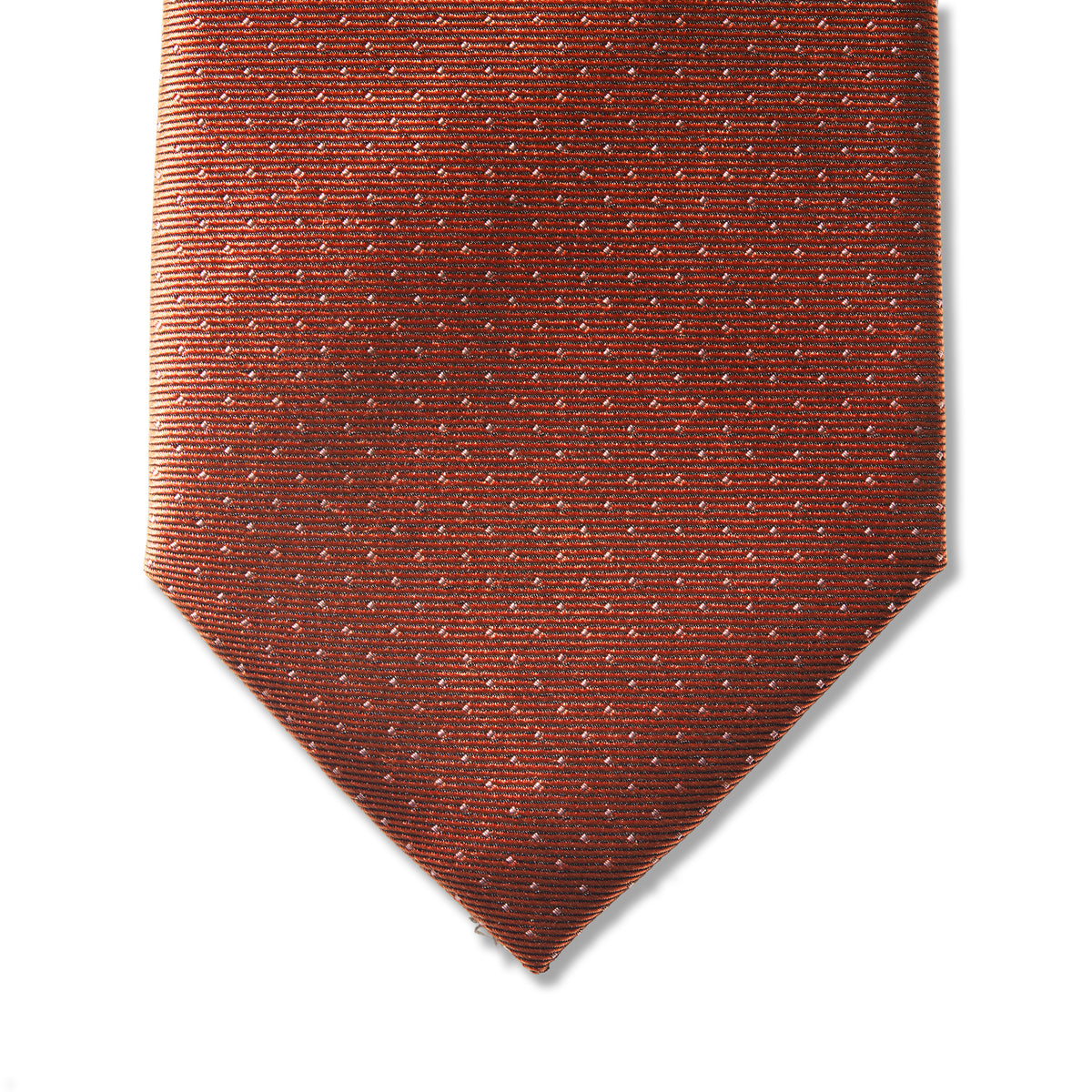 Corbata con motivo de lunares - Burdeos y beige - Seda