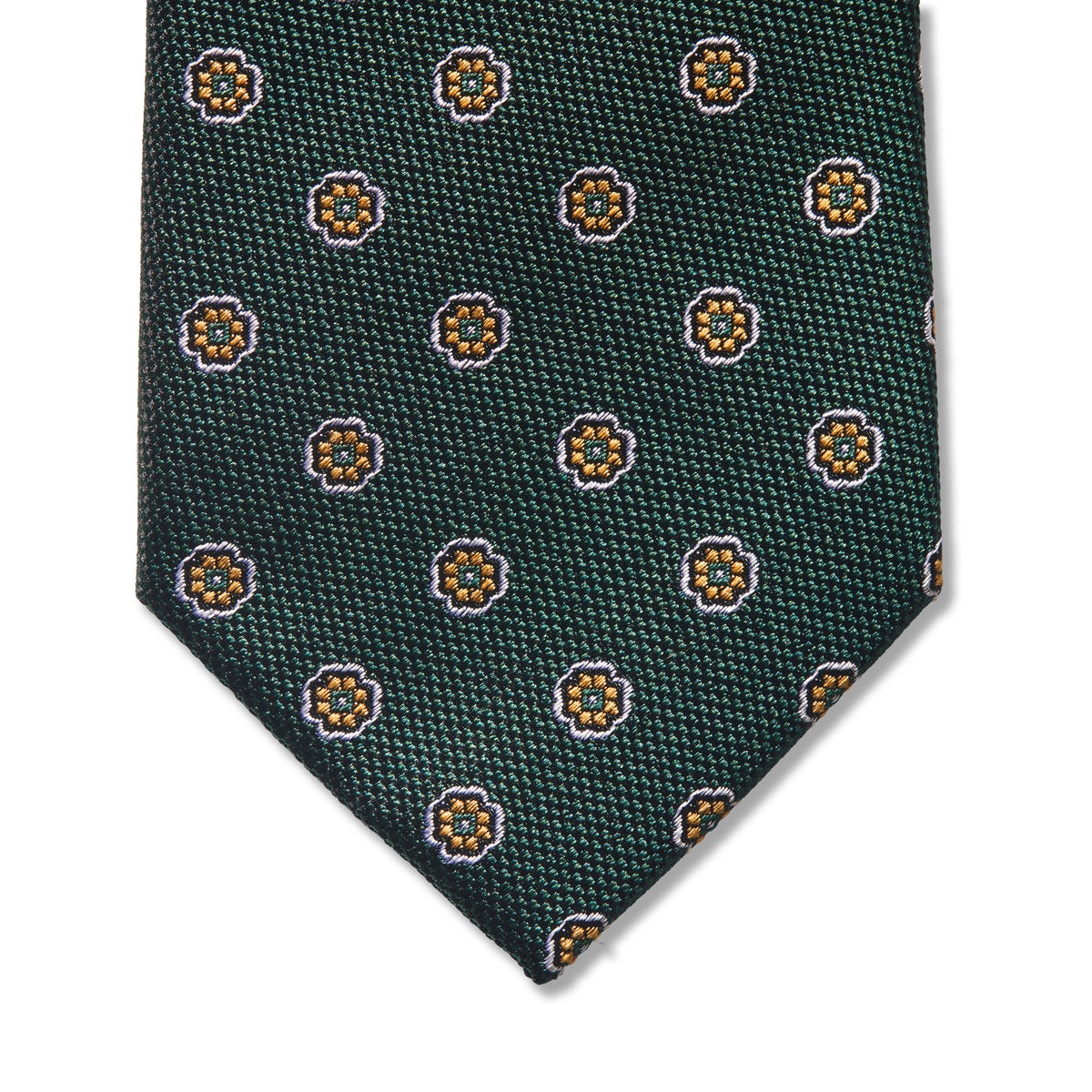 Floral Pattern Tie - Academy Green - Silk