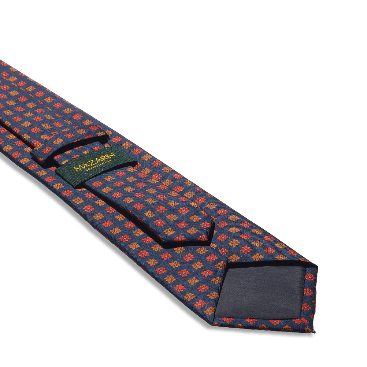 Krawatte mit Blumenmotiv – Marineblau – Seide