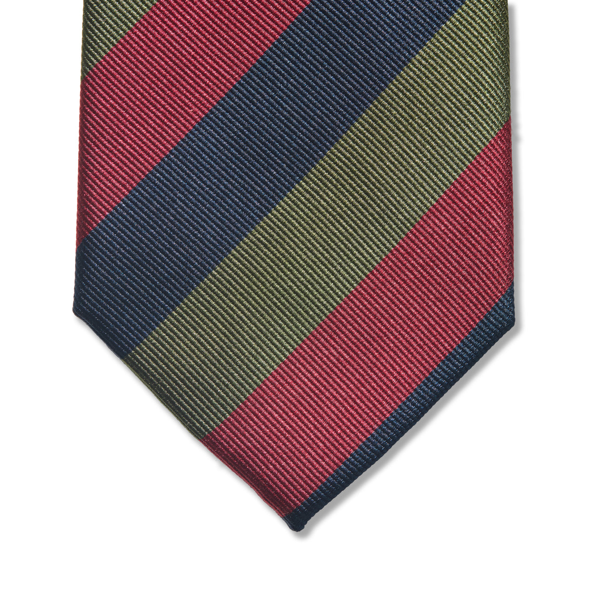 Clubkrawatte – Marineblau & Karminrot & Khaki – Seide