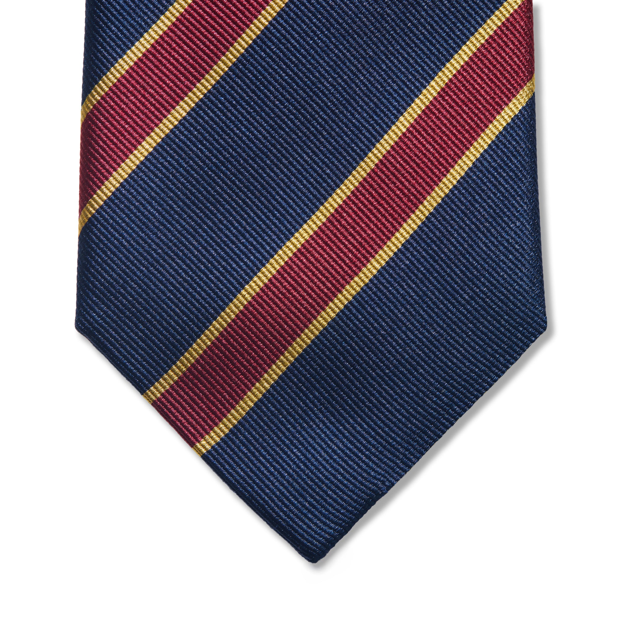 Cravate motif club - Marine & Or & Bordeaux - Soie