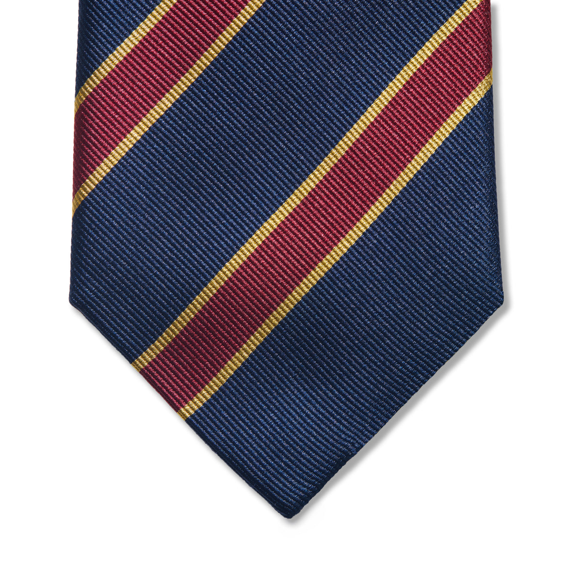Corbata con motivo de club - Azul marino, dorado y burdeos - Seda