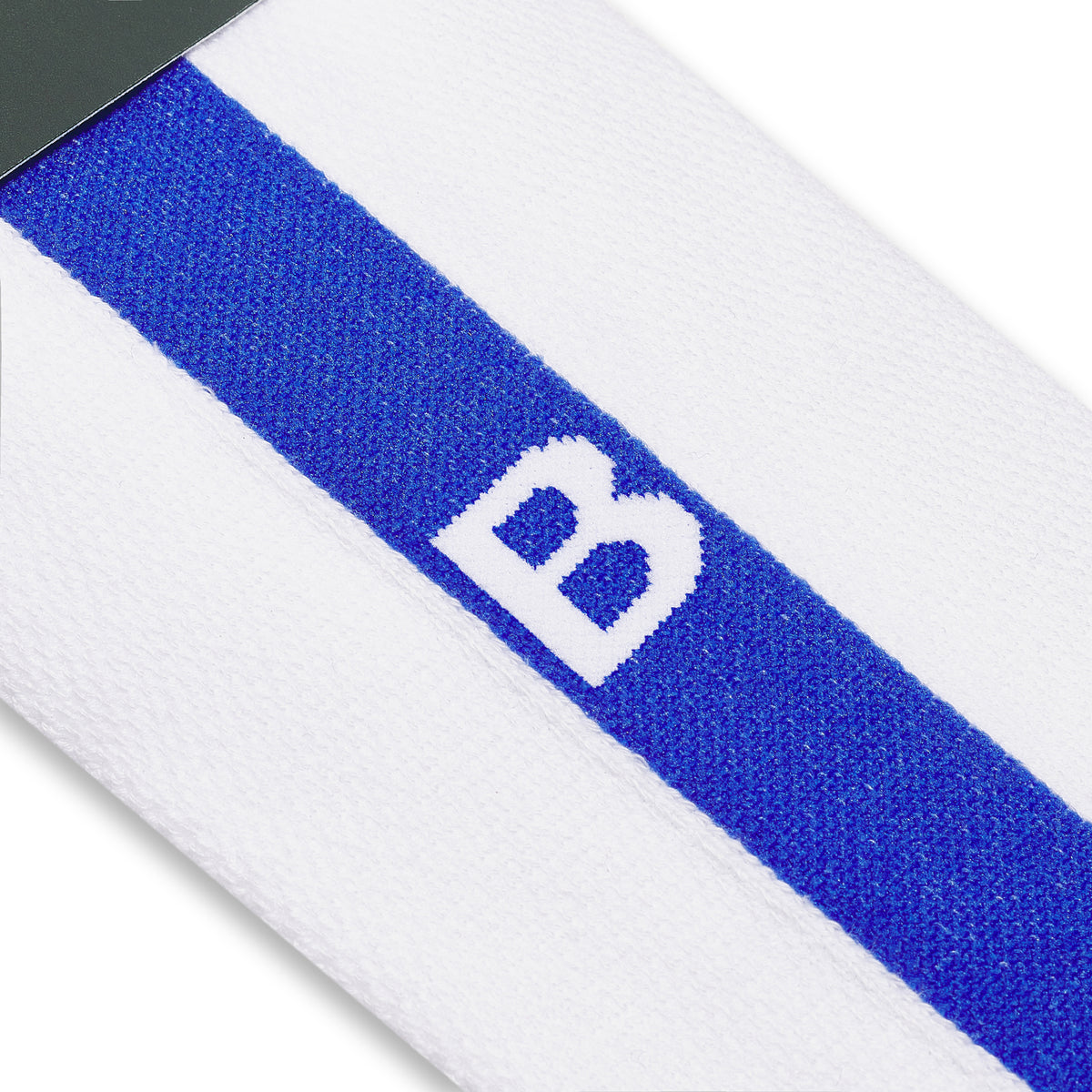 Socken | Einzelne monogrammierte Socke – Weiß & Königsblau