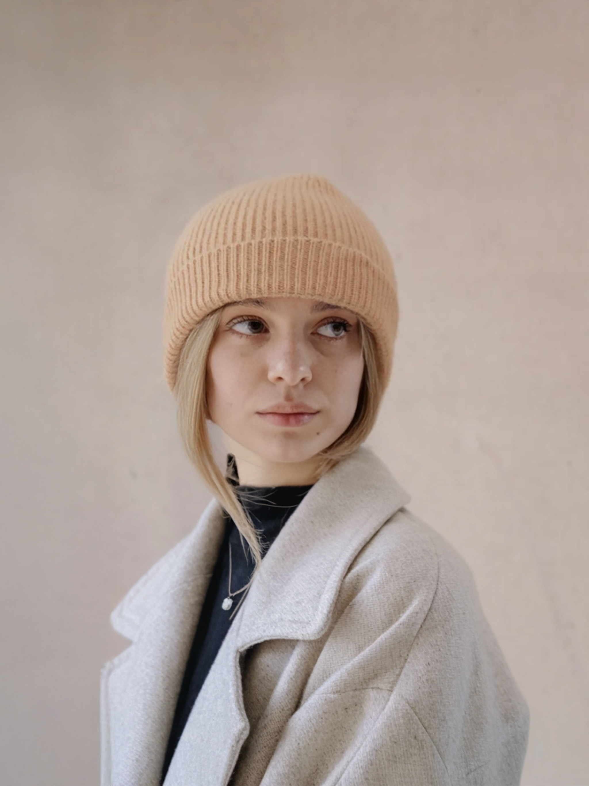 Camel - Bonnet femme - 100% Cachemire