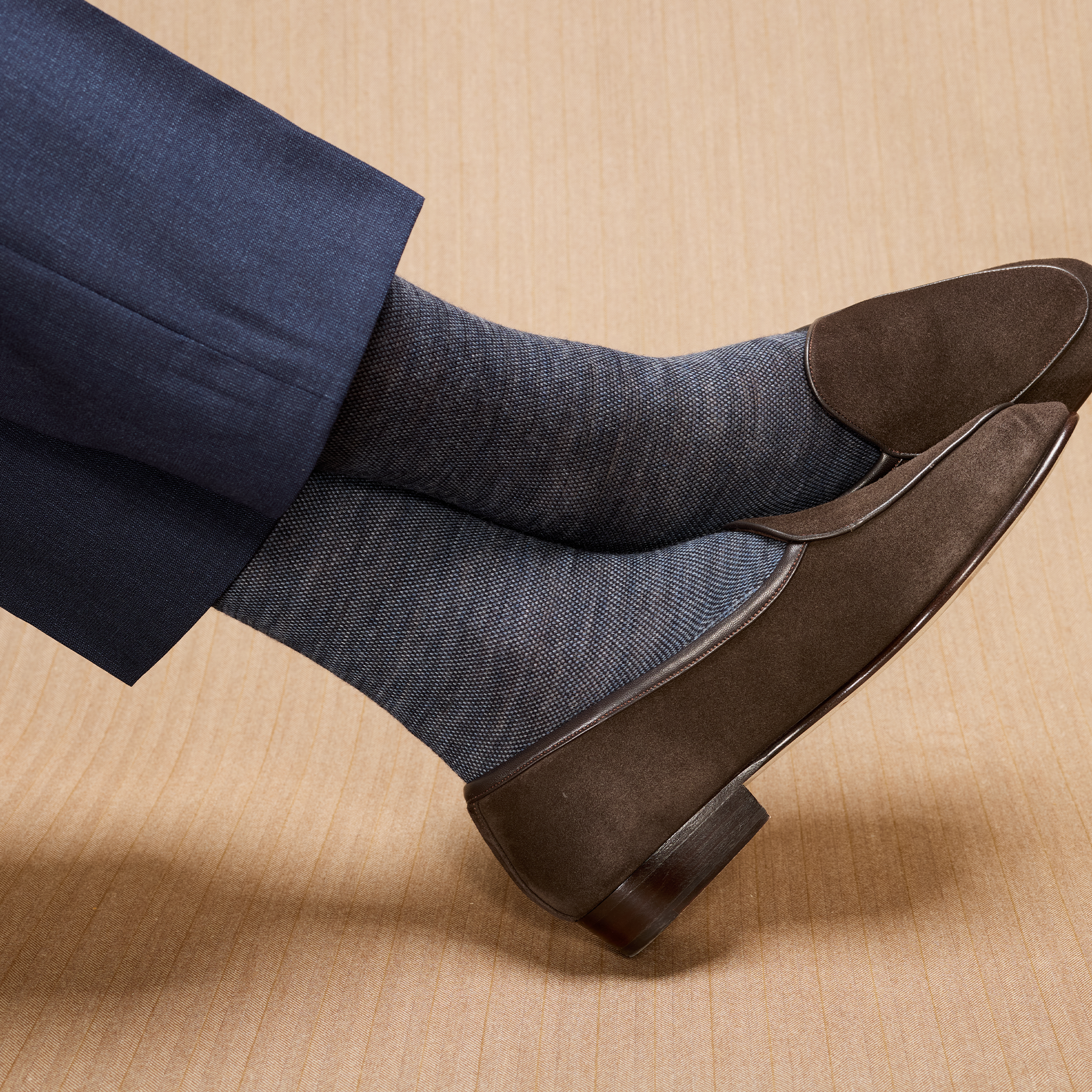 Blau denim & Marineblau - Kaviar - Wolle