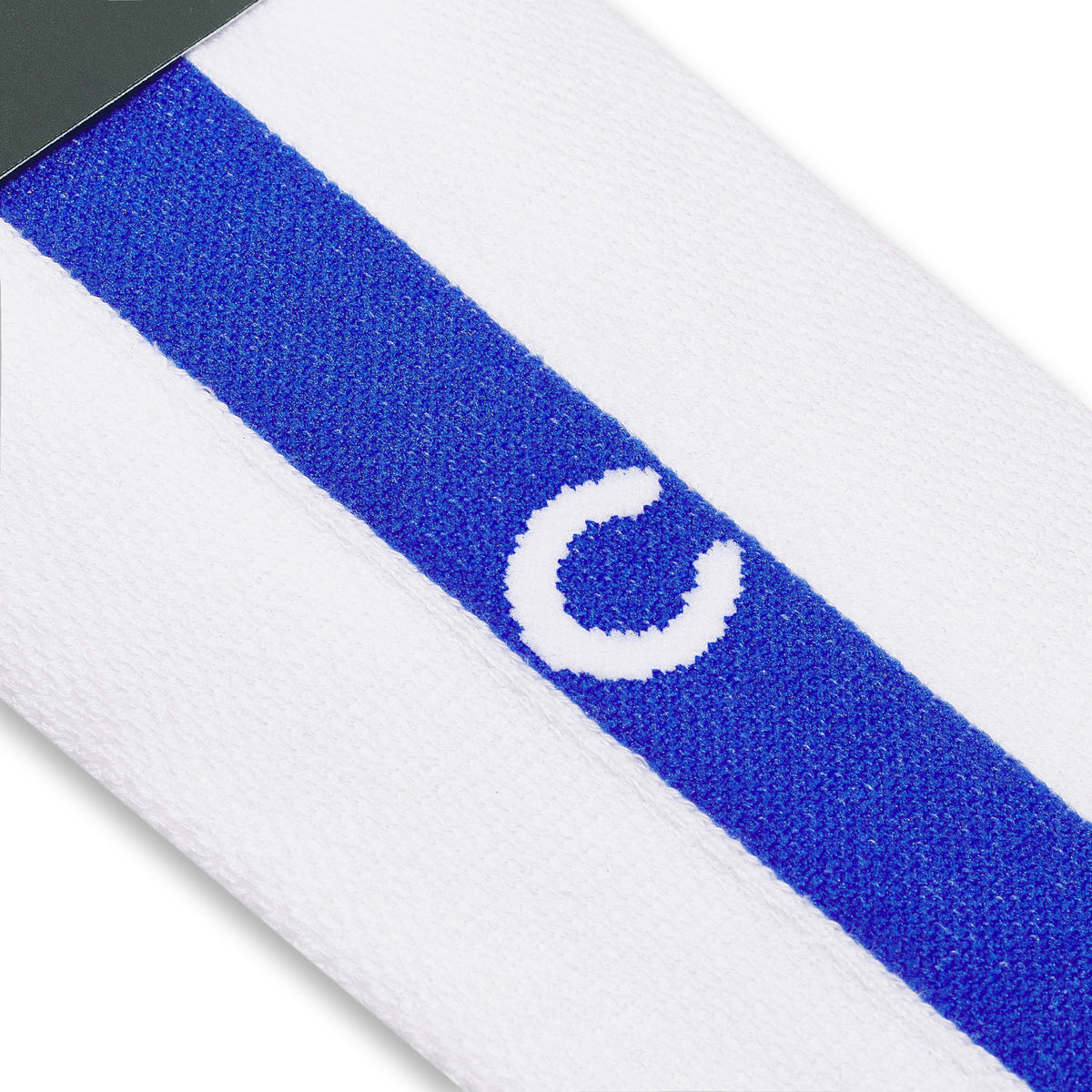 Socken | Einzelne monogrammierte Socke – Weiß & Königsblau