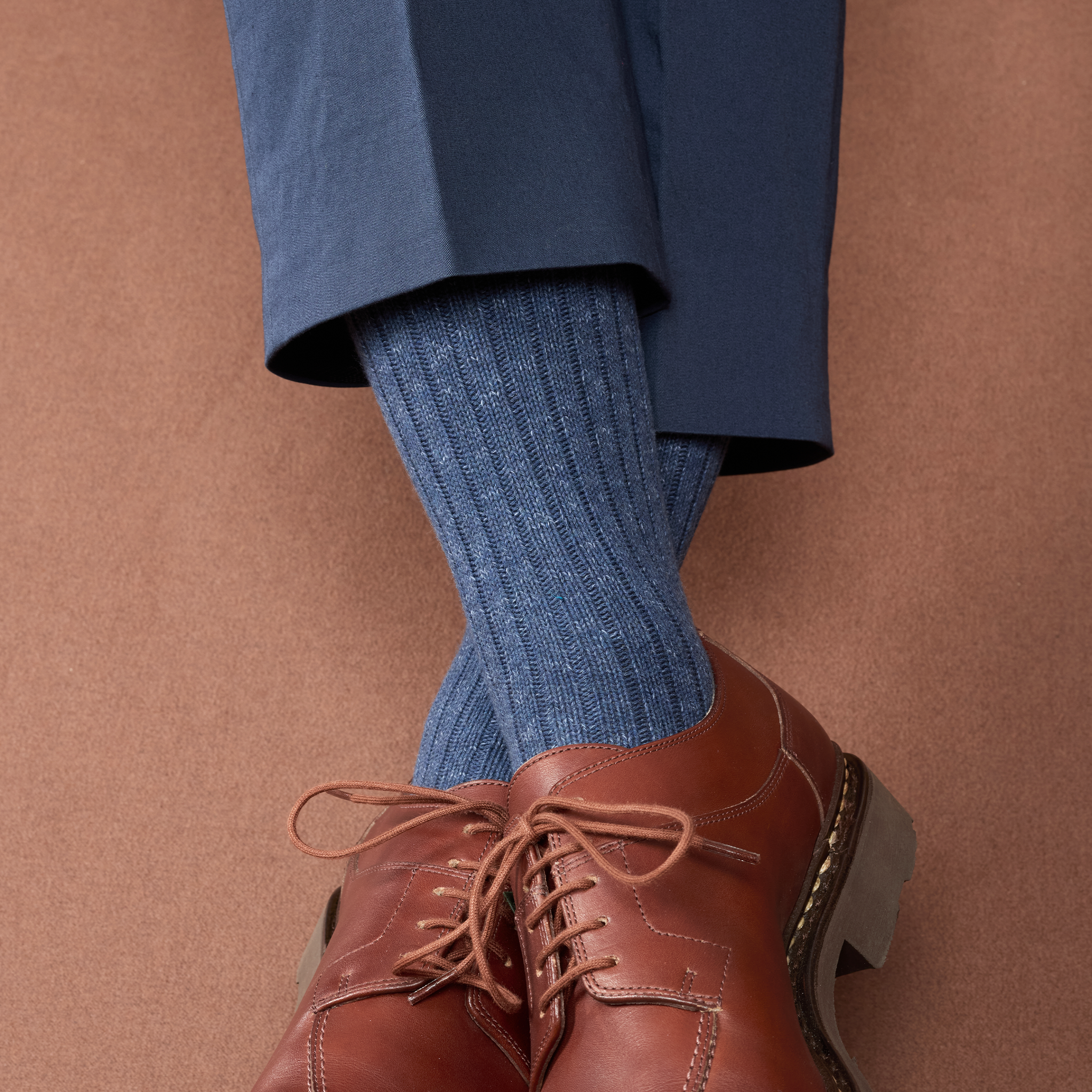 Bleu acier & Bleu marine - Color Block - Coton