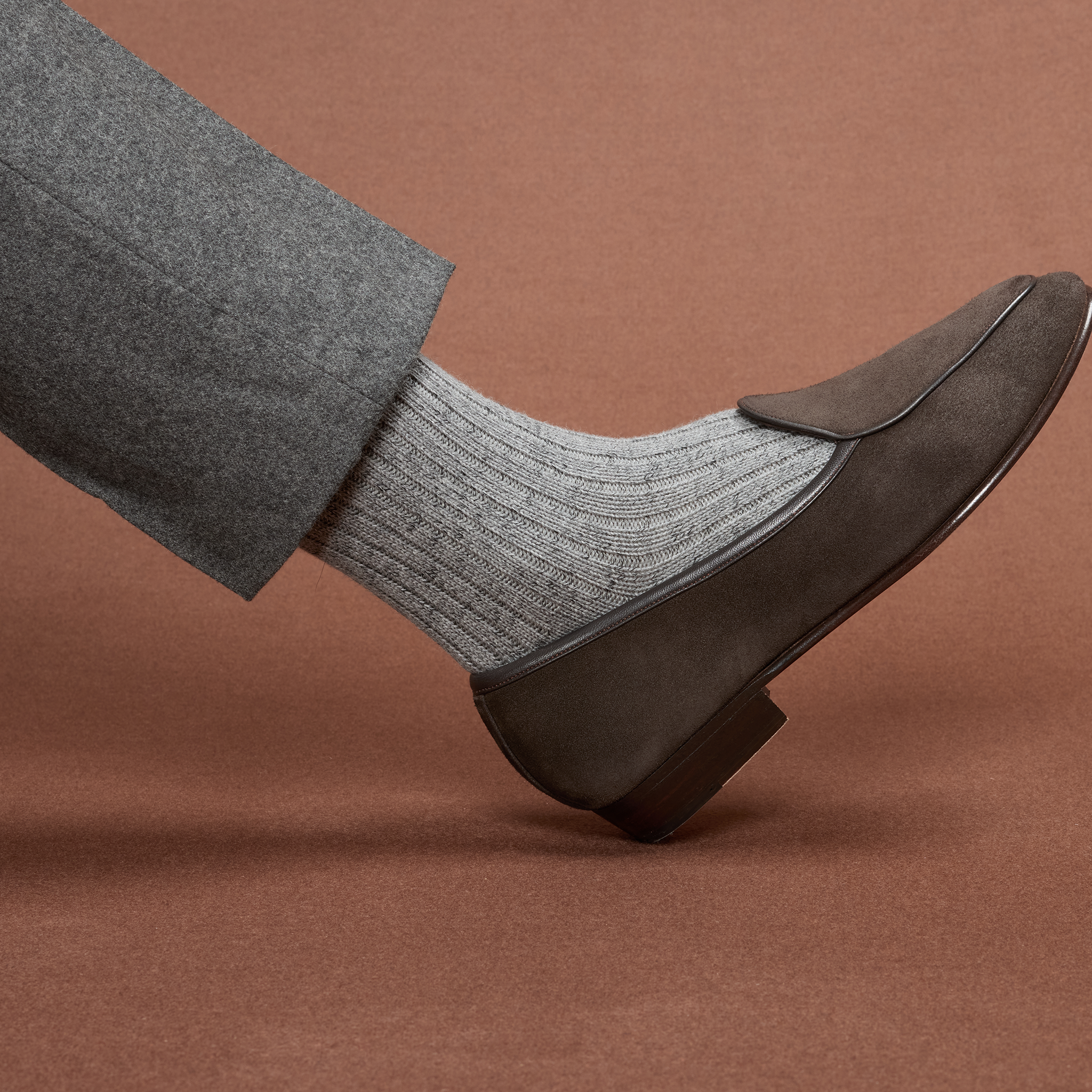 Grau & Rot – Color Block – Baumwolle
