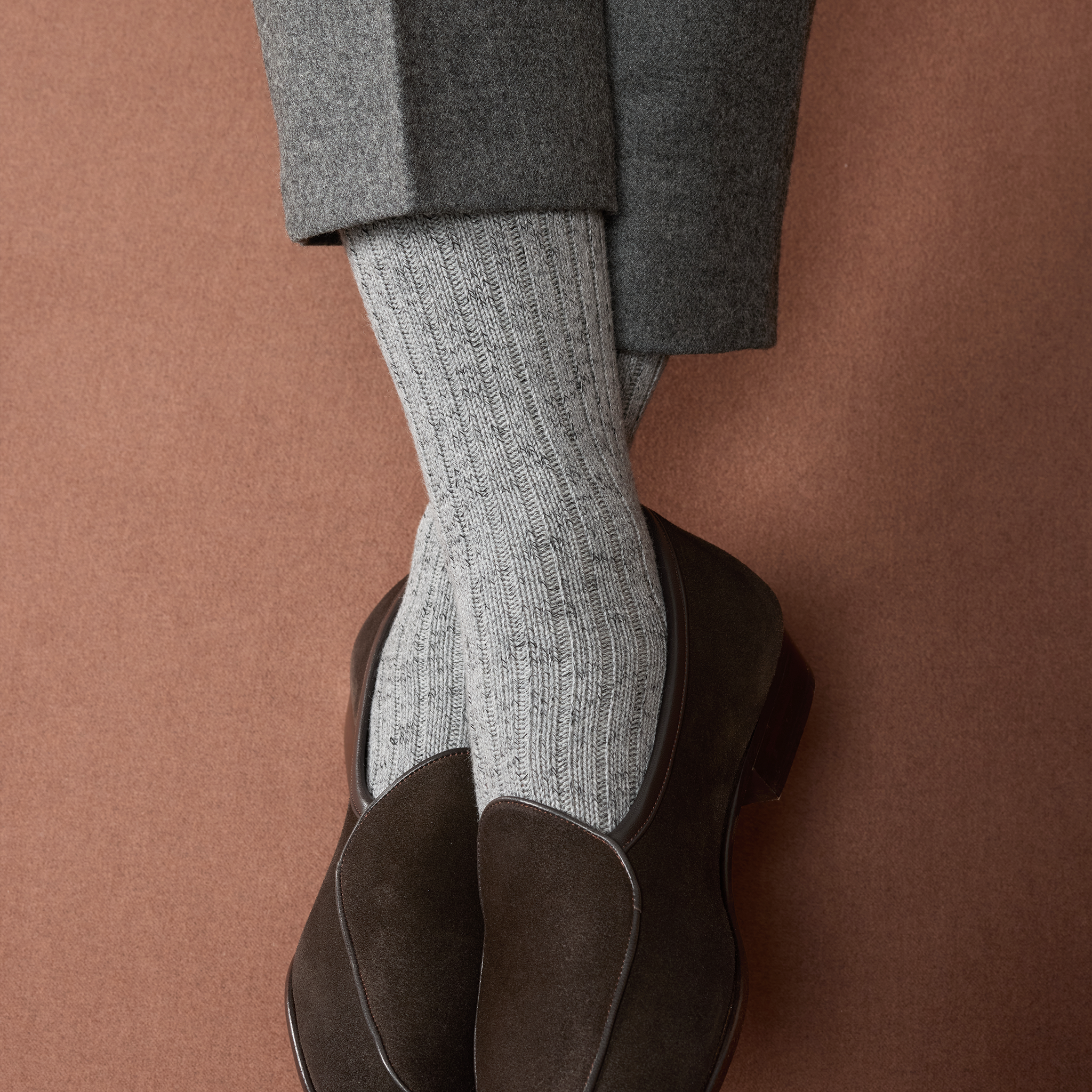 Grau & Rot – Color Block – Baumwolle