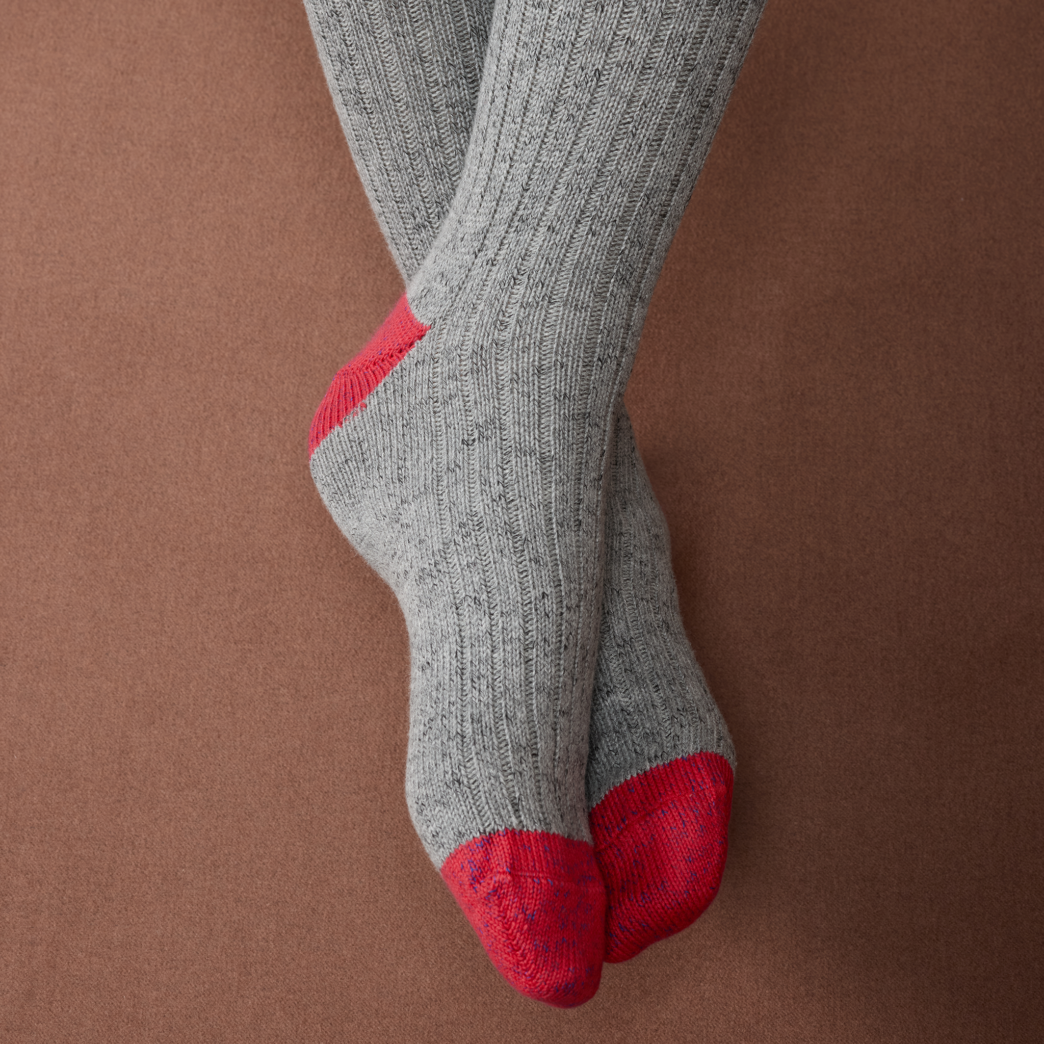 Grau & Rot – Color Block – Baumwolle