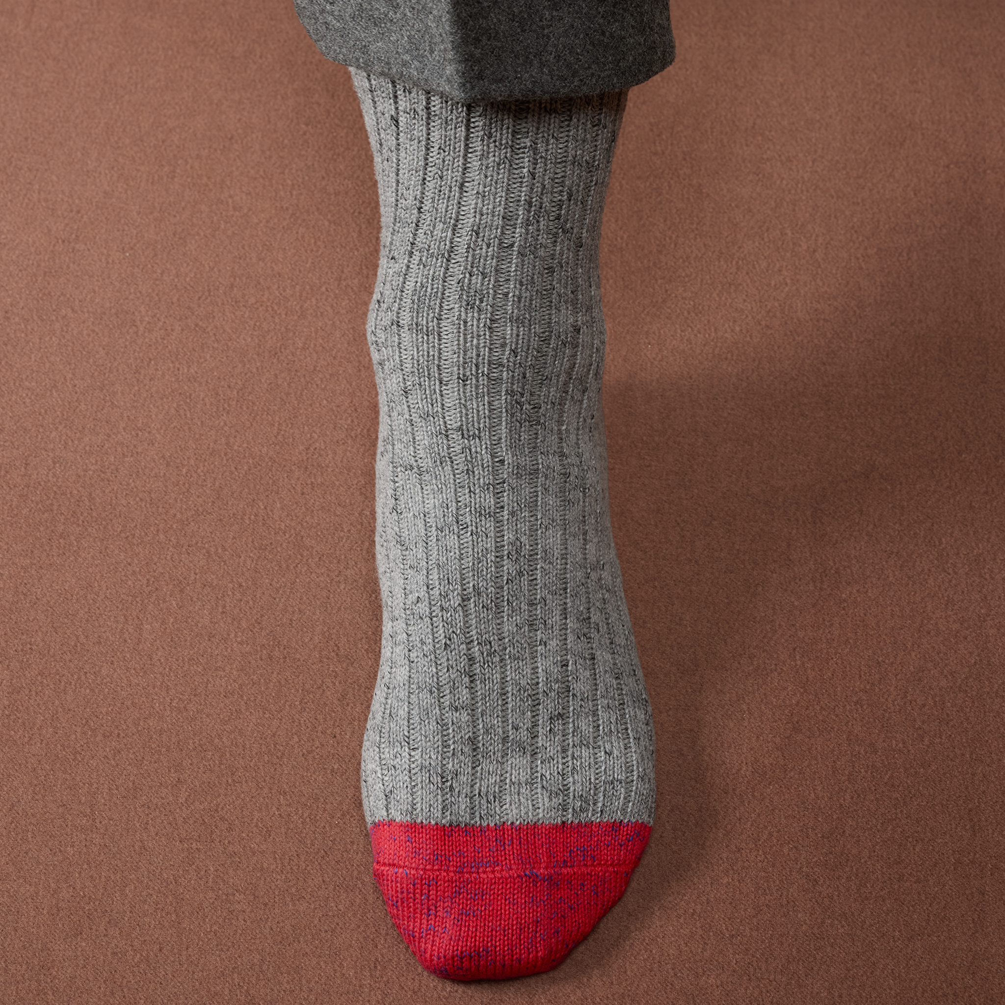 Grau & Rot – Color Block – Baumwolle