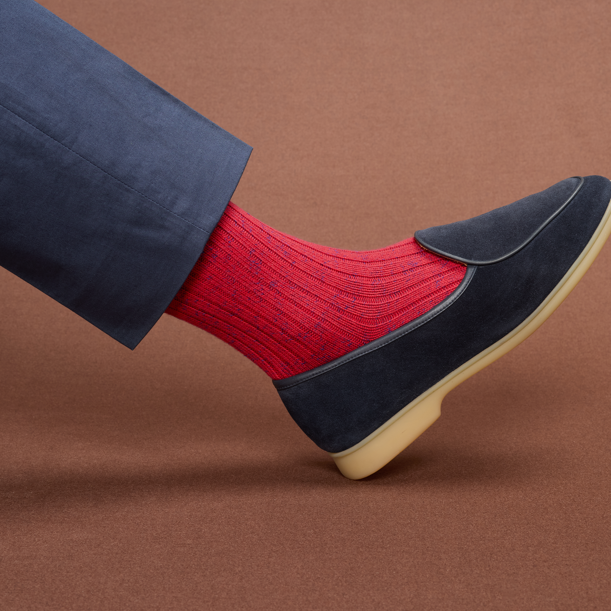 Rot & Stahlblau – Color Block – Baumwolle