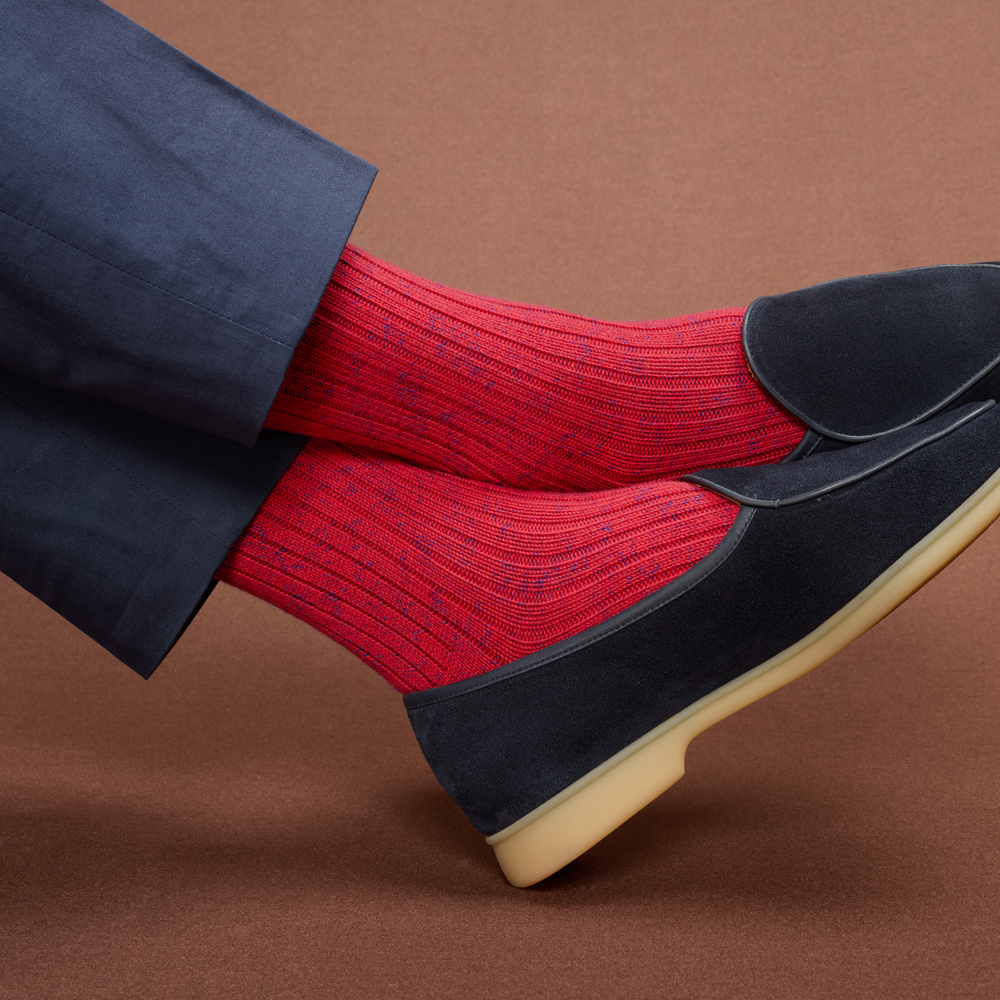 Rot & Stahlblau – Color Block – Baumwolle