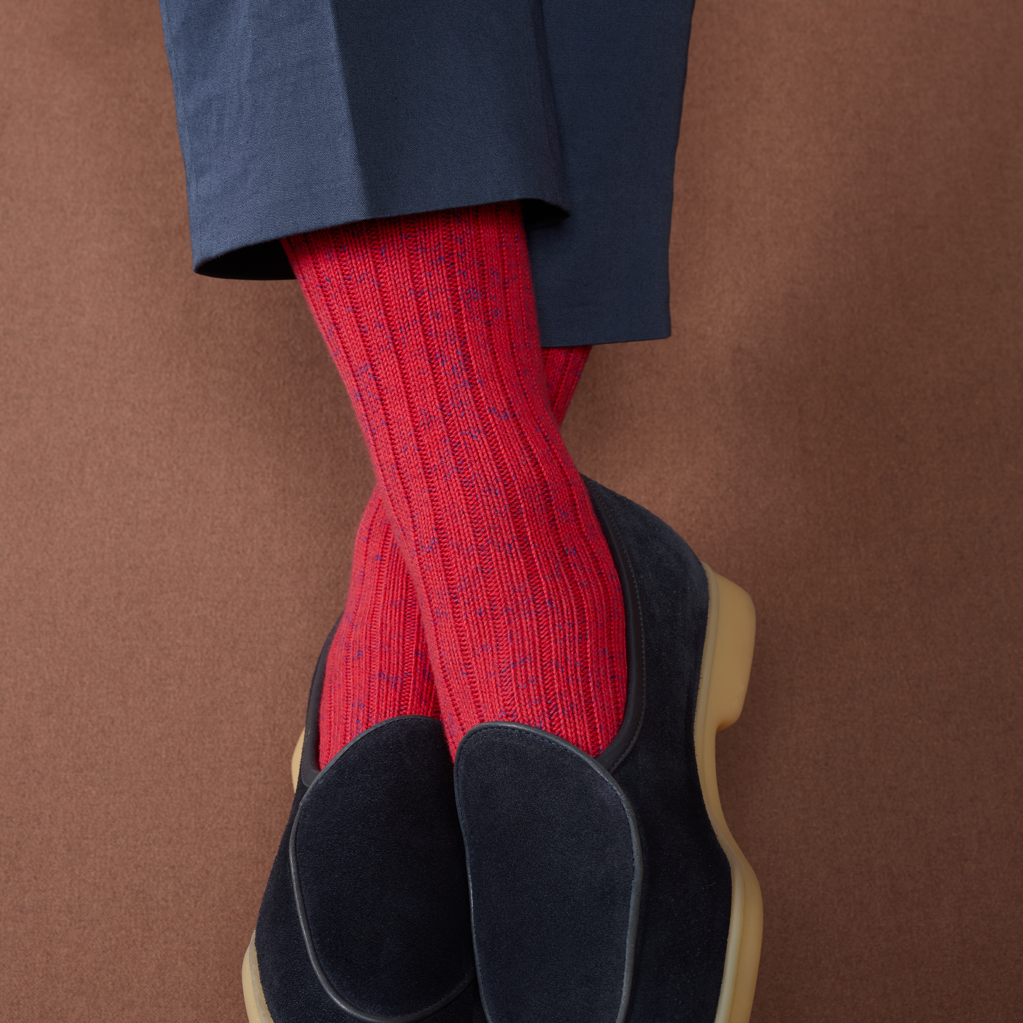 Rot & Stahlblau – Color Block – Baumwolle