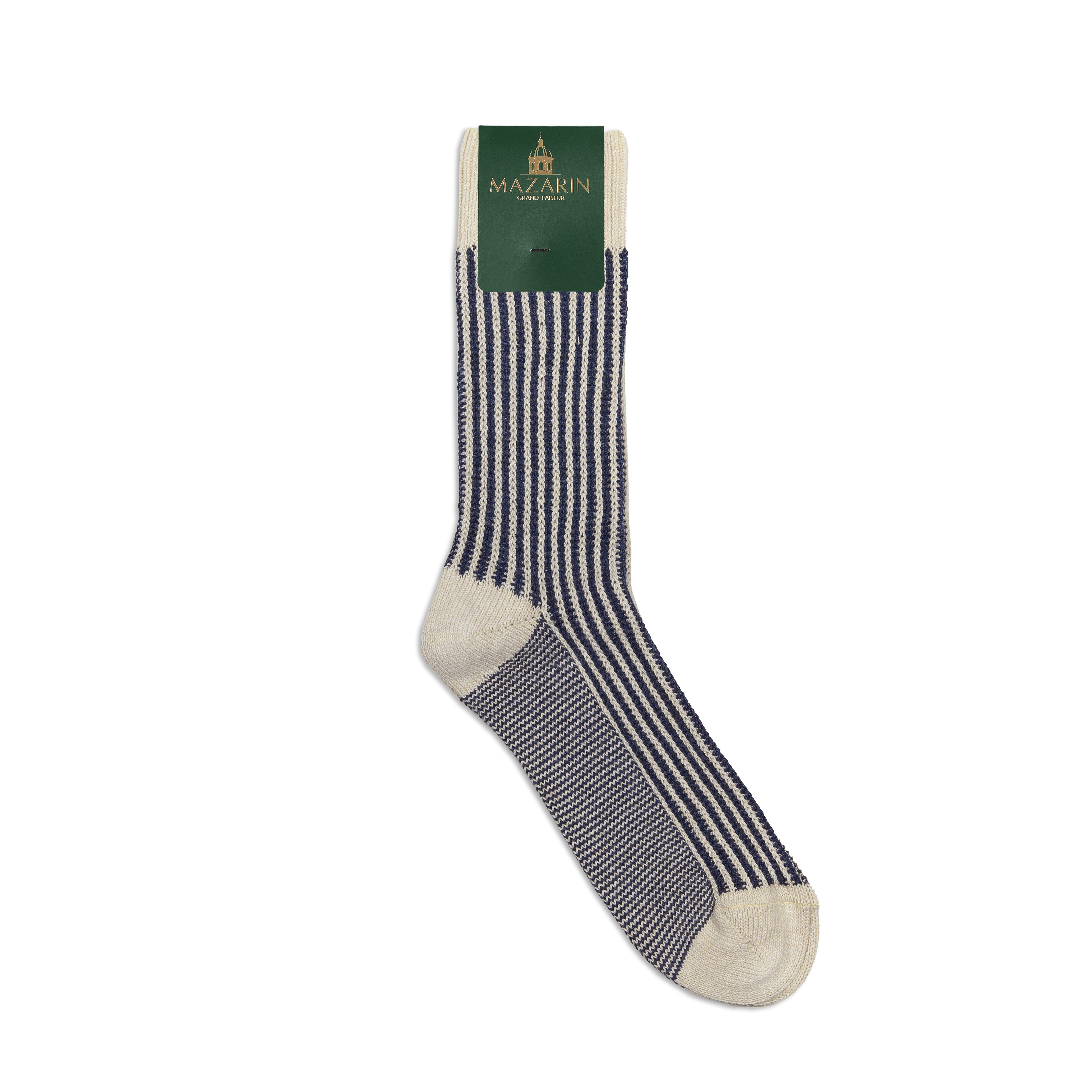 Beige & Blau - Transat-Streifen - Baumwolle