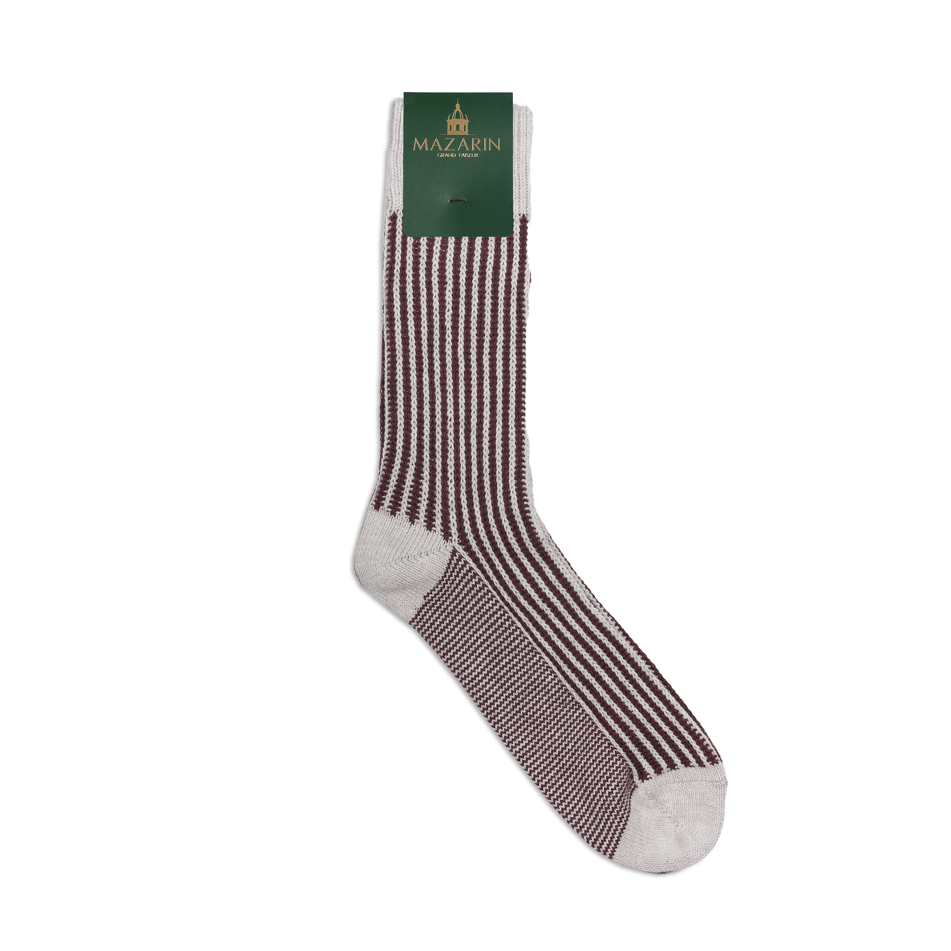 Gris clair & Violet - Rayures Transat - Coton