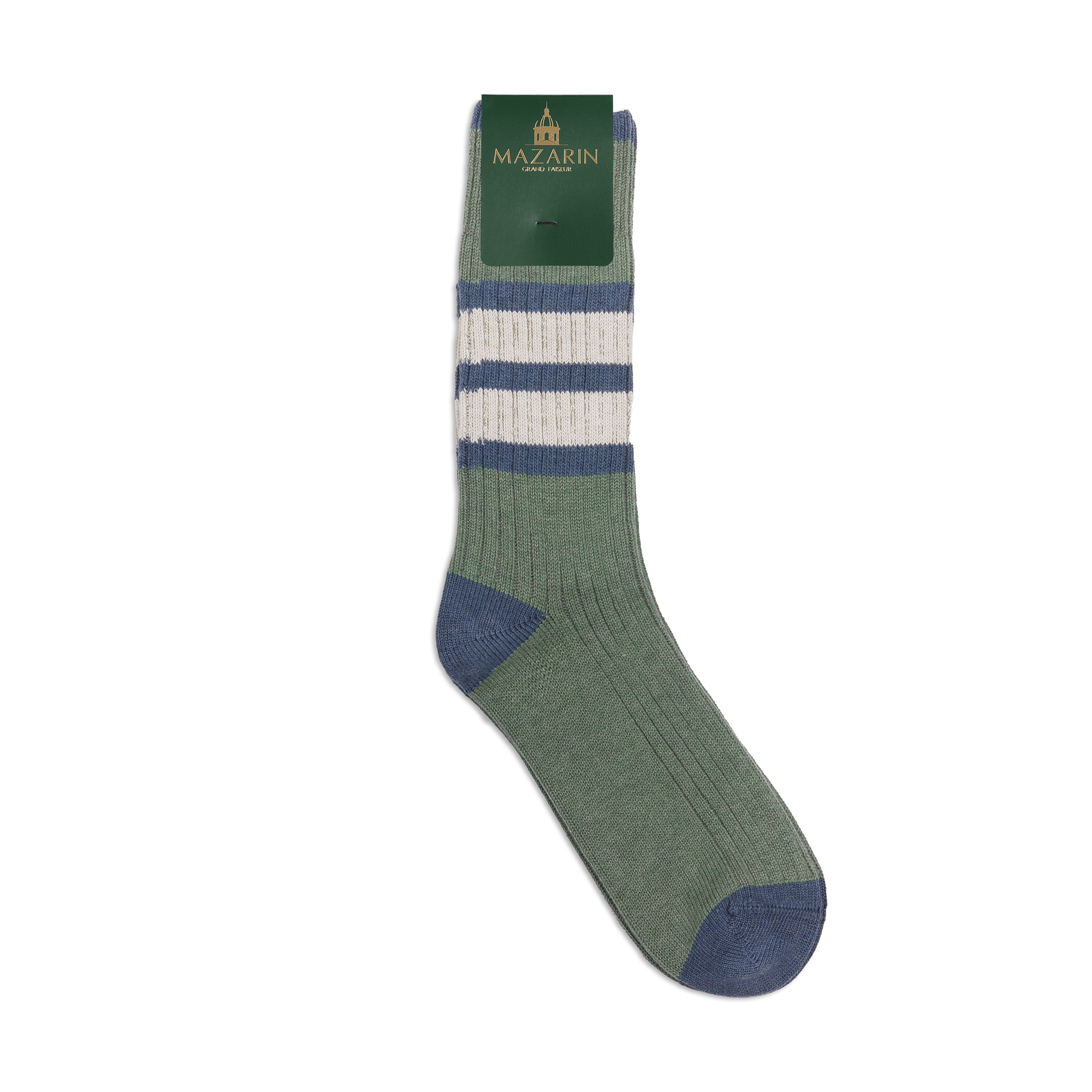 Vert & Marine & Blanc - Bandes - Coton