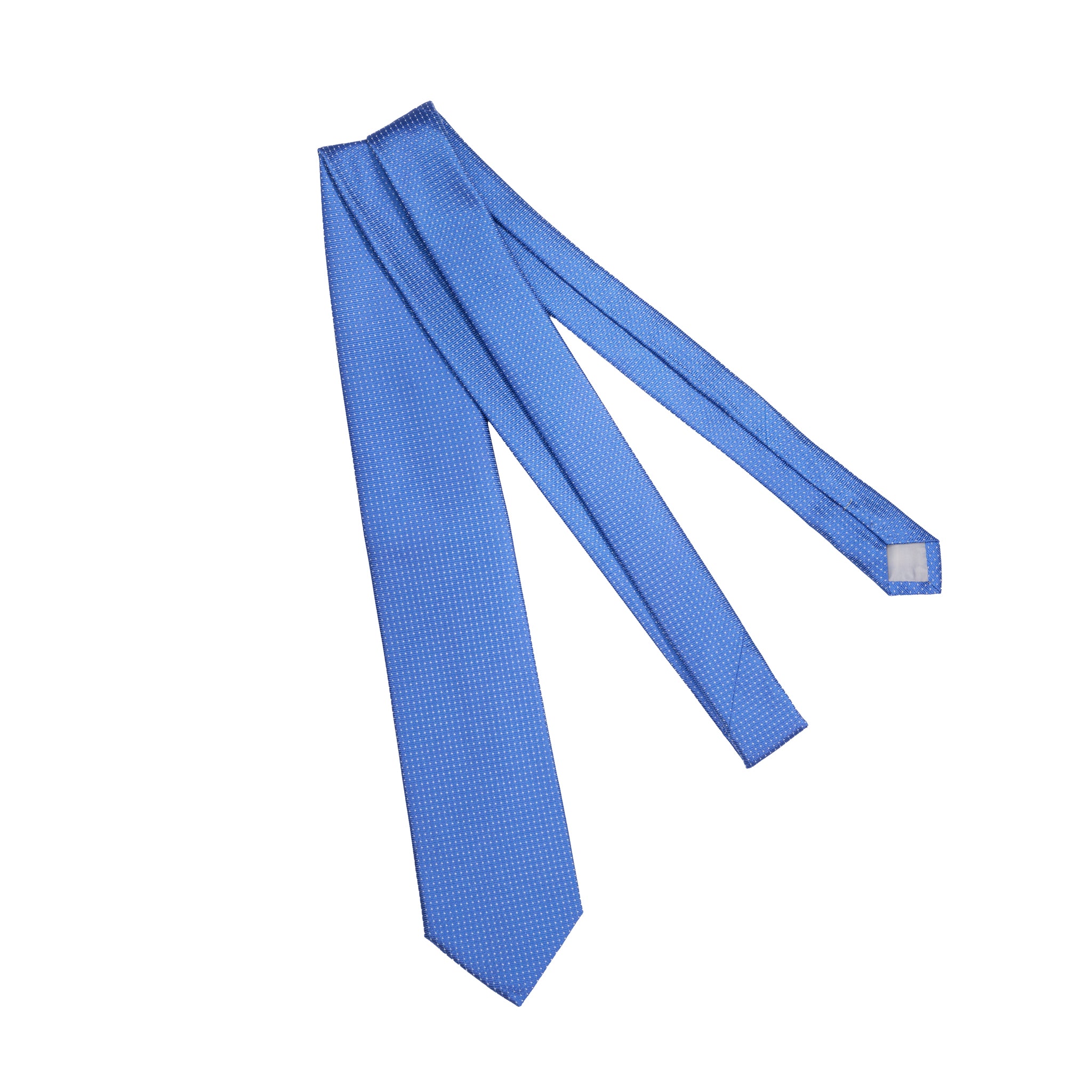 Cravate Bleu ciel & Gris clair - Motif Pois - Soie