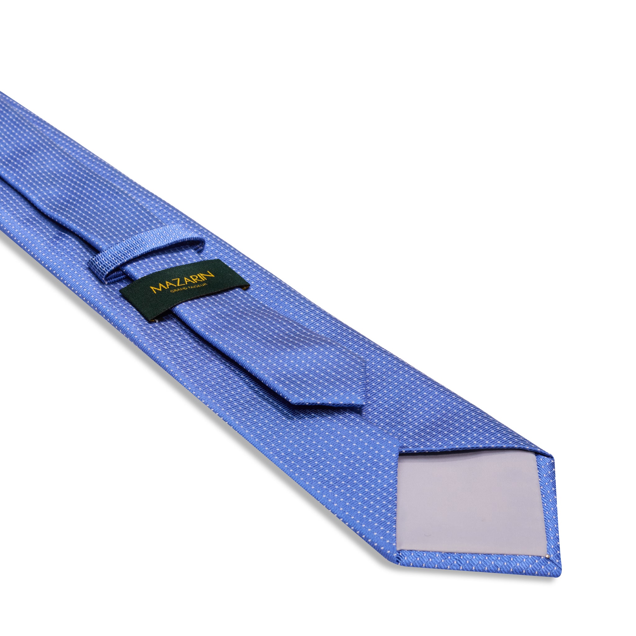Cravate Bleu ciel & Gris clair - Motif Pois - Soie