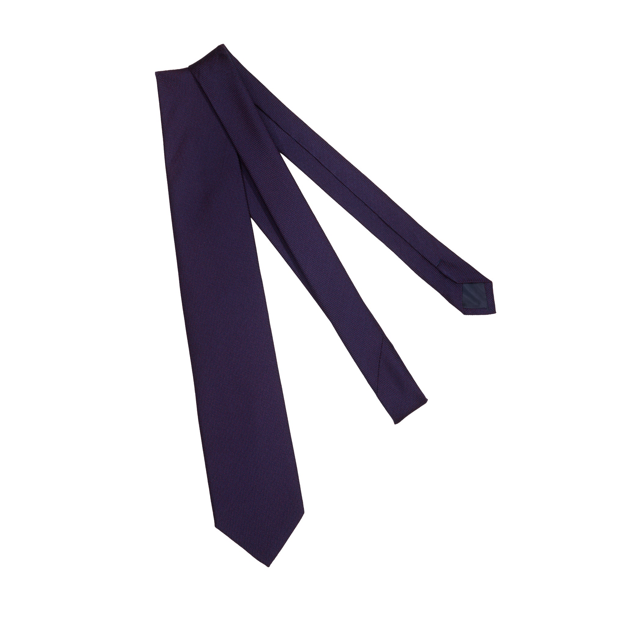 Cravate Bleu marine & Rouge - Motif Caviar - Soie