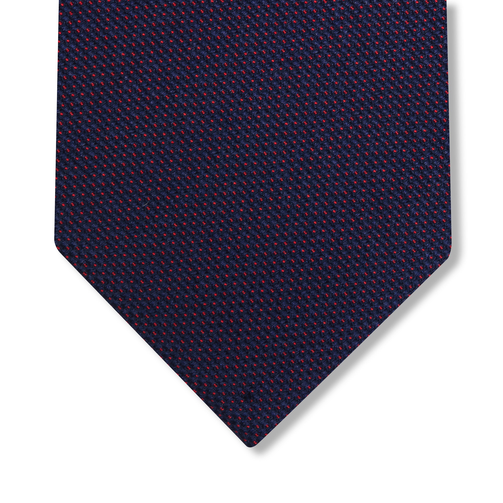 Cravate Bleu marine & Rouge - Motif Caviar - Soie