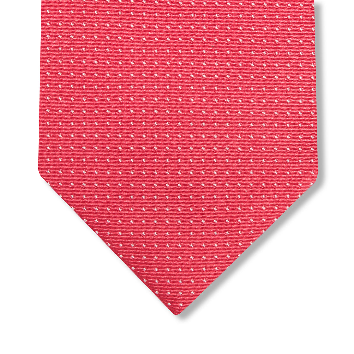 Red & Beige Tie - Polka Dot Pattern - Silk
