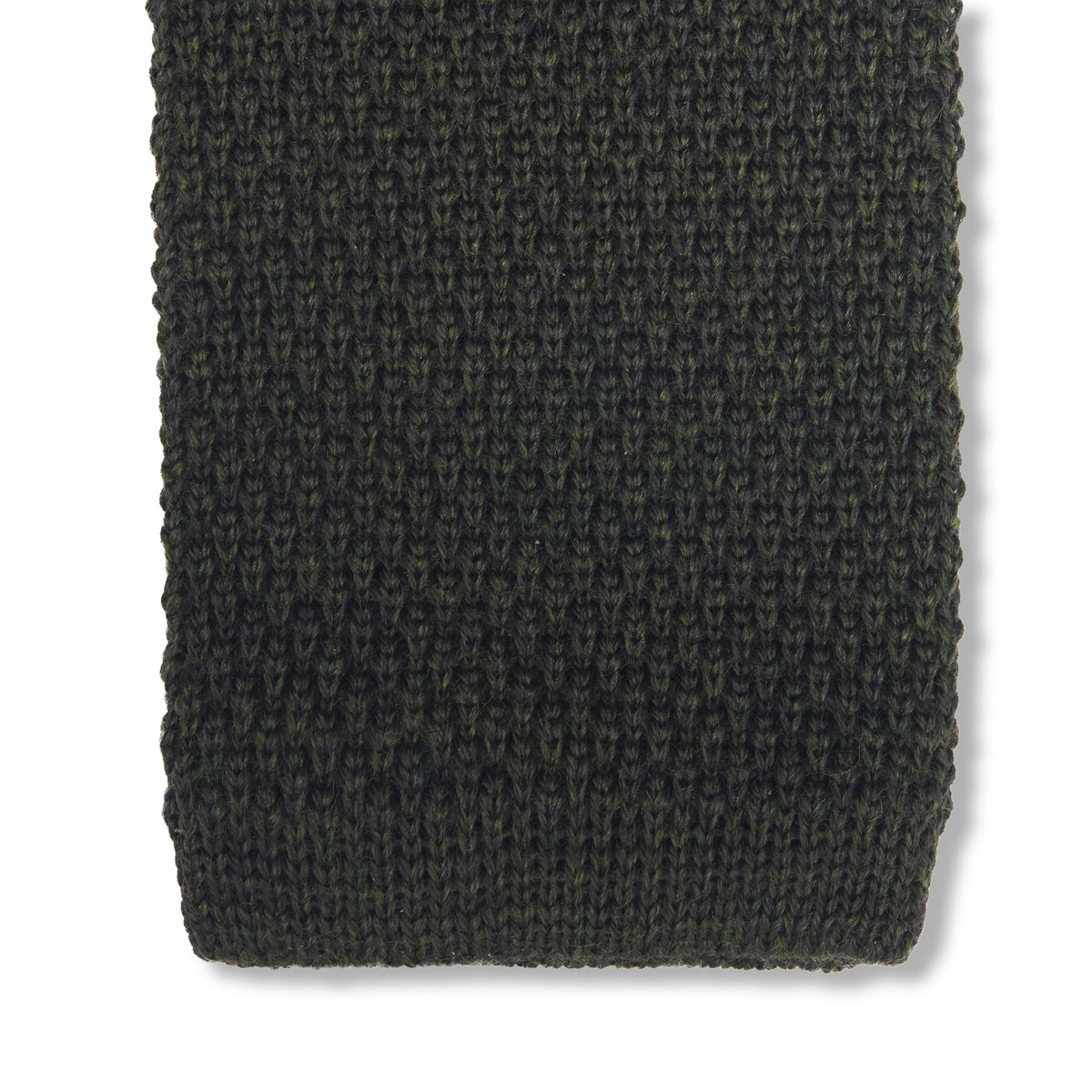 Knitted Tie - Forest Green - Wool