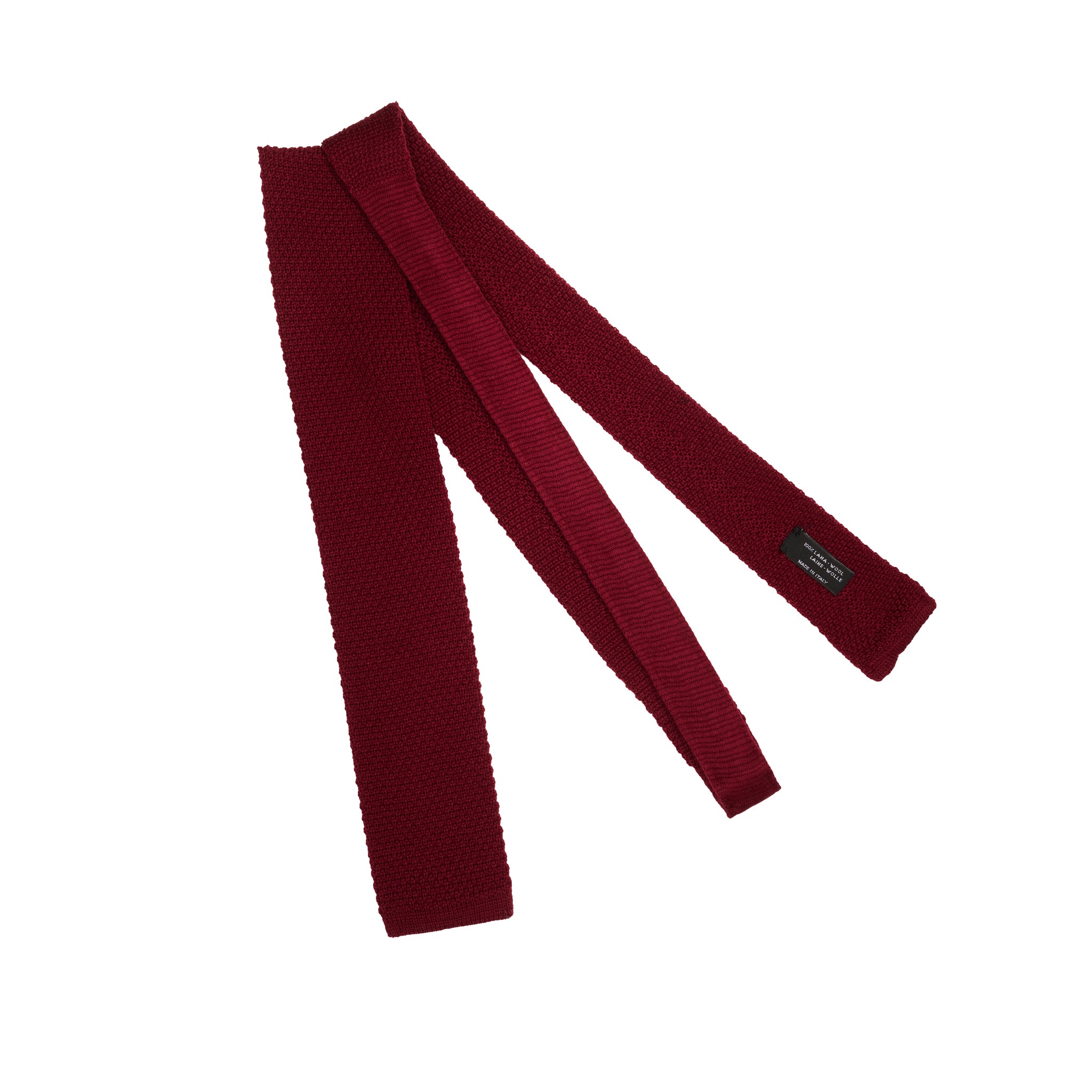 Strickkrawatte - Bordeaux - Wolle
