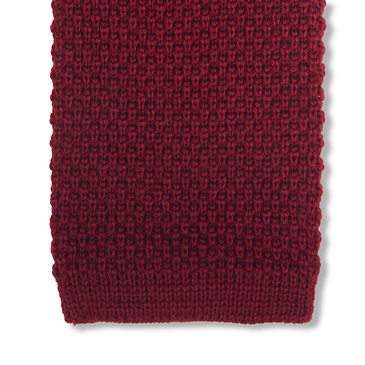 Knitted Tie - Bordeaux - Wool