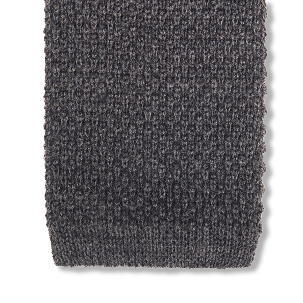 Knitted Tie - Grey - Wool