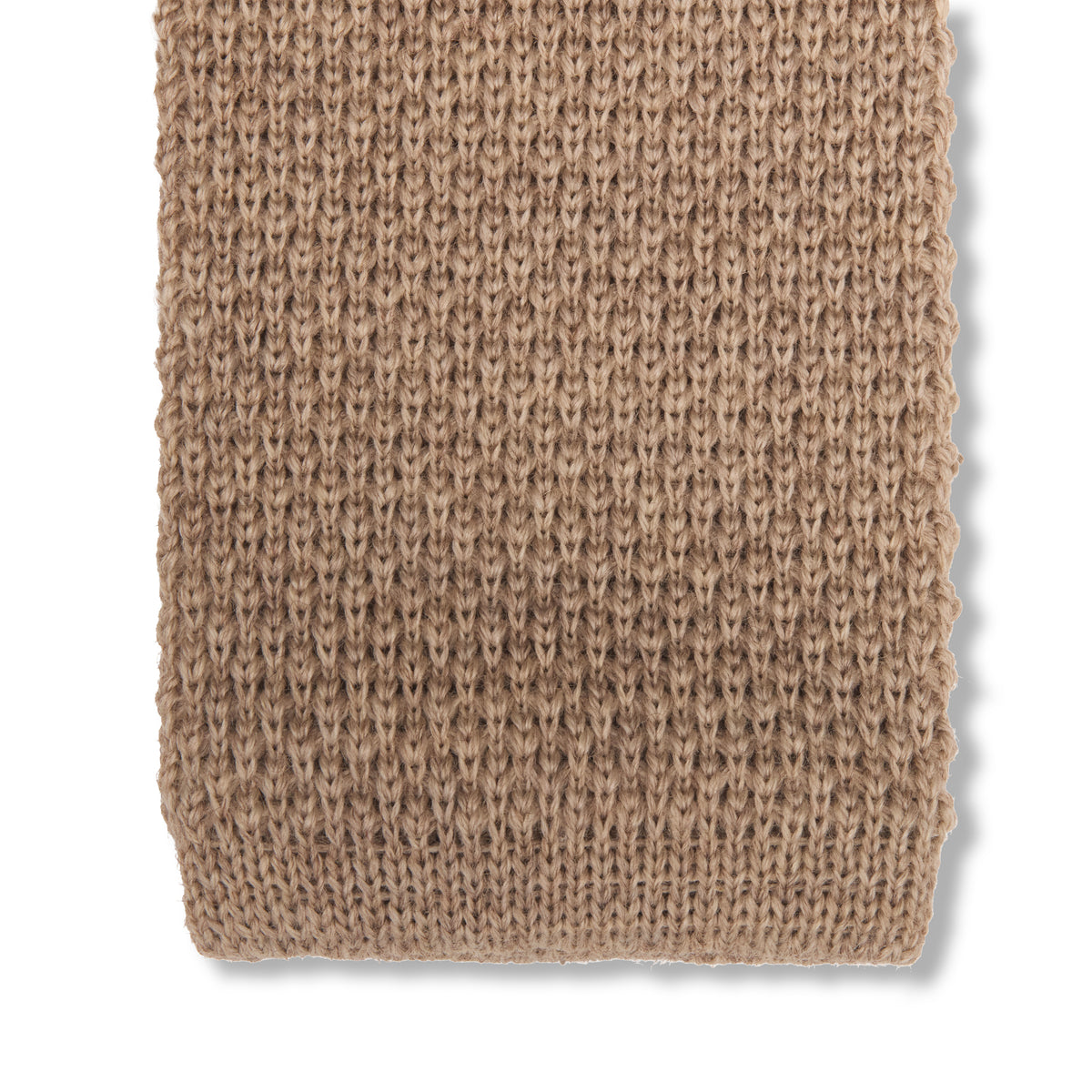Knitted Tie - Beige - Wool