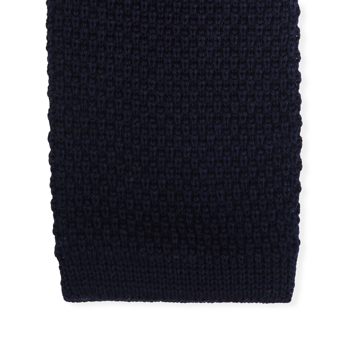 Knitted Tie - Navy Blue - Wool