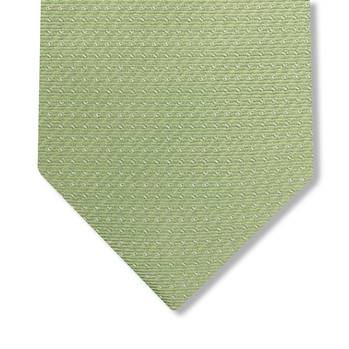 Light Green & Beige Tie - Polka Dot Pattern - Silk