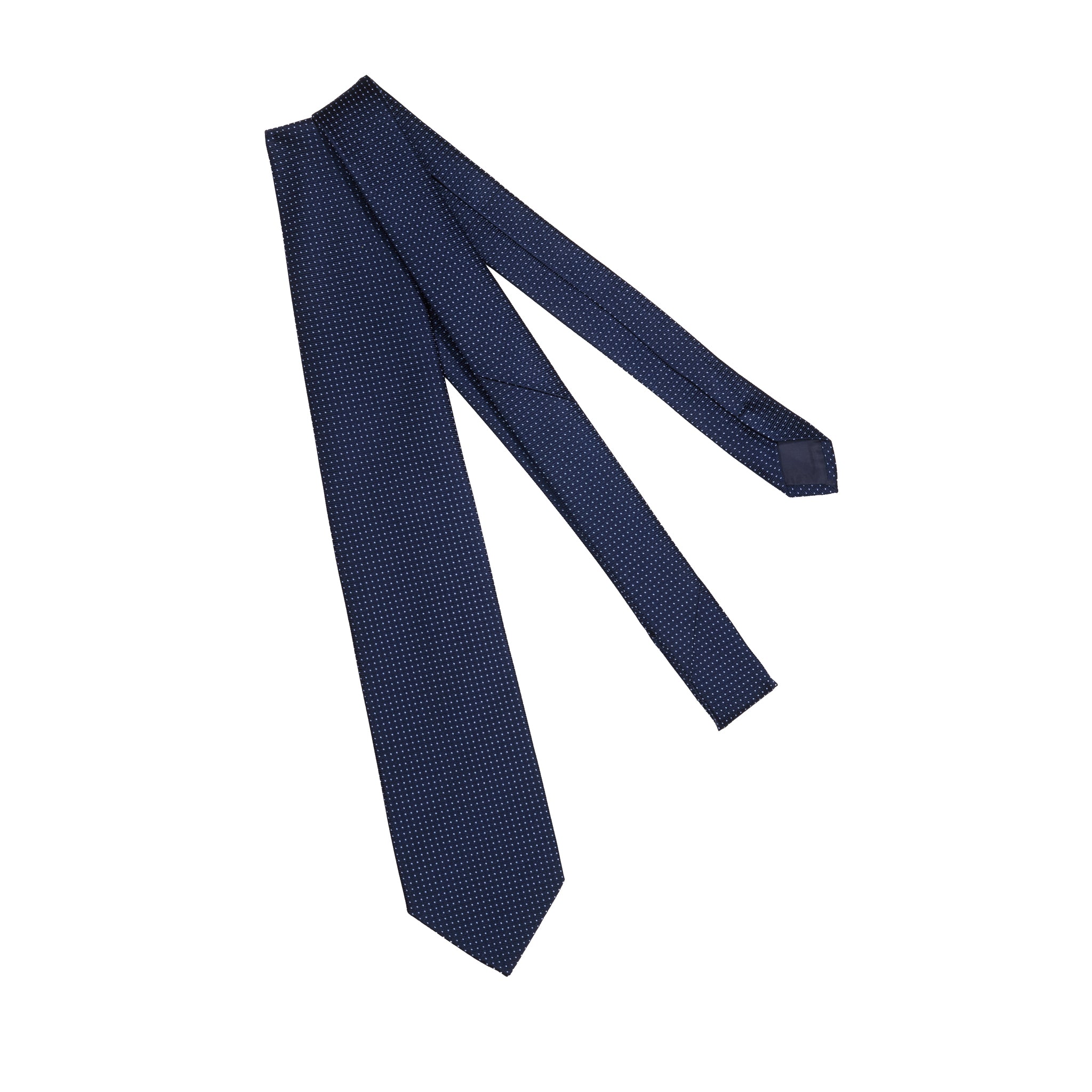 Cravate Marine & Ciel - Motif Pois - Soie
