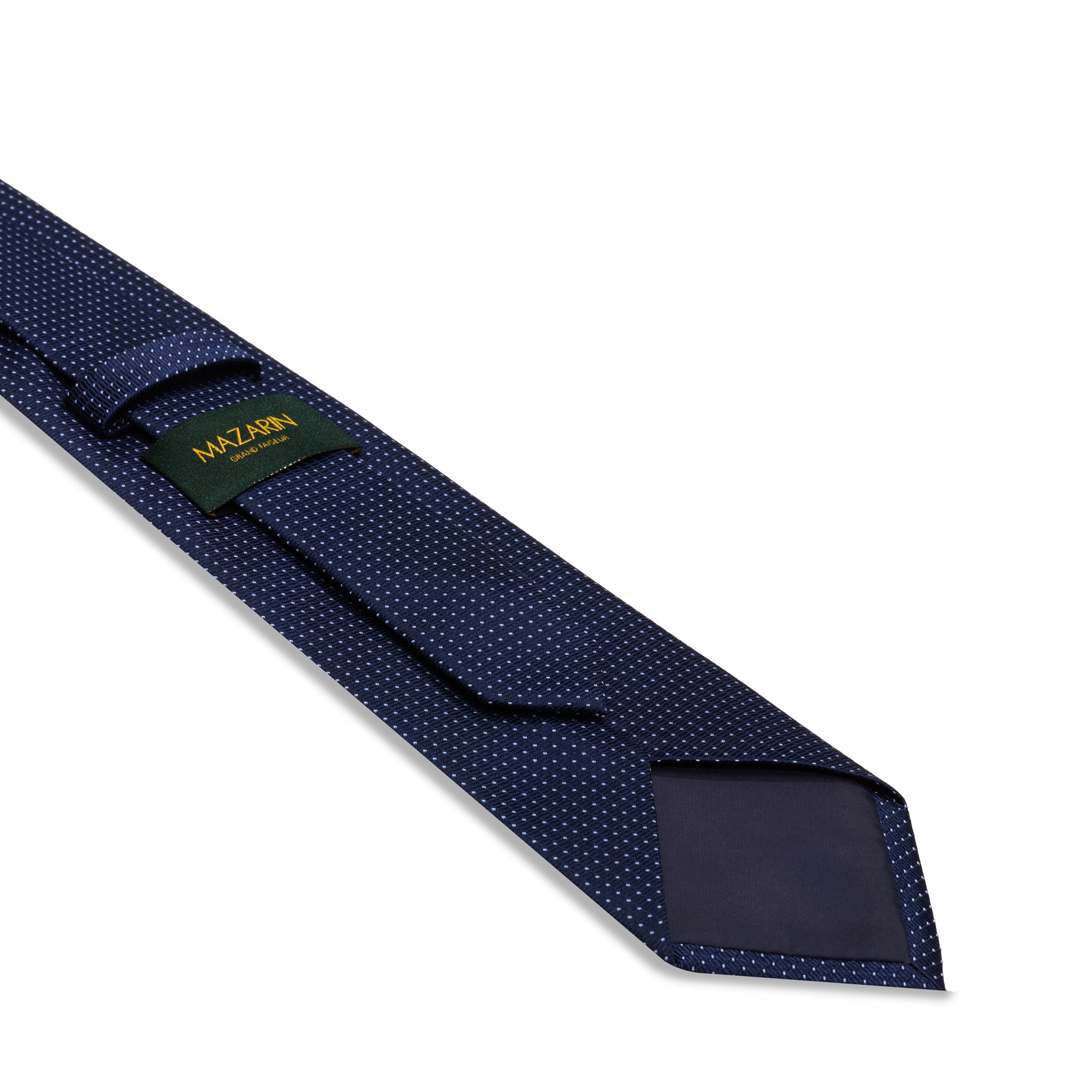 Cravate Marine & Ciel - Motif Pois - Soie