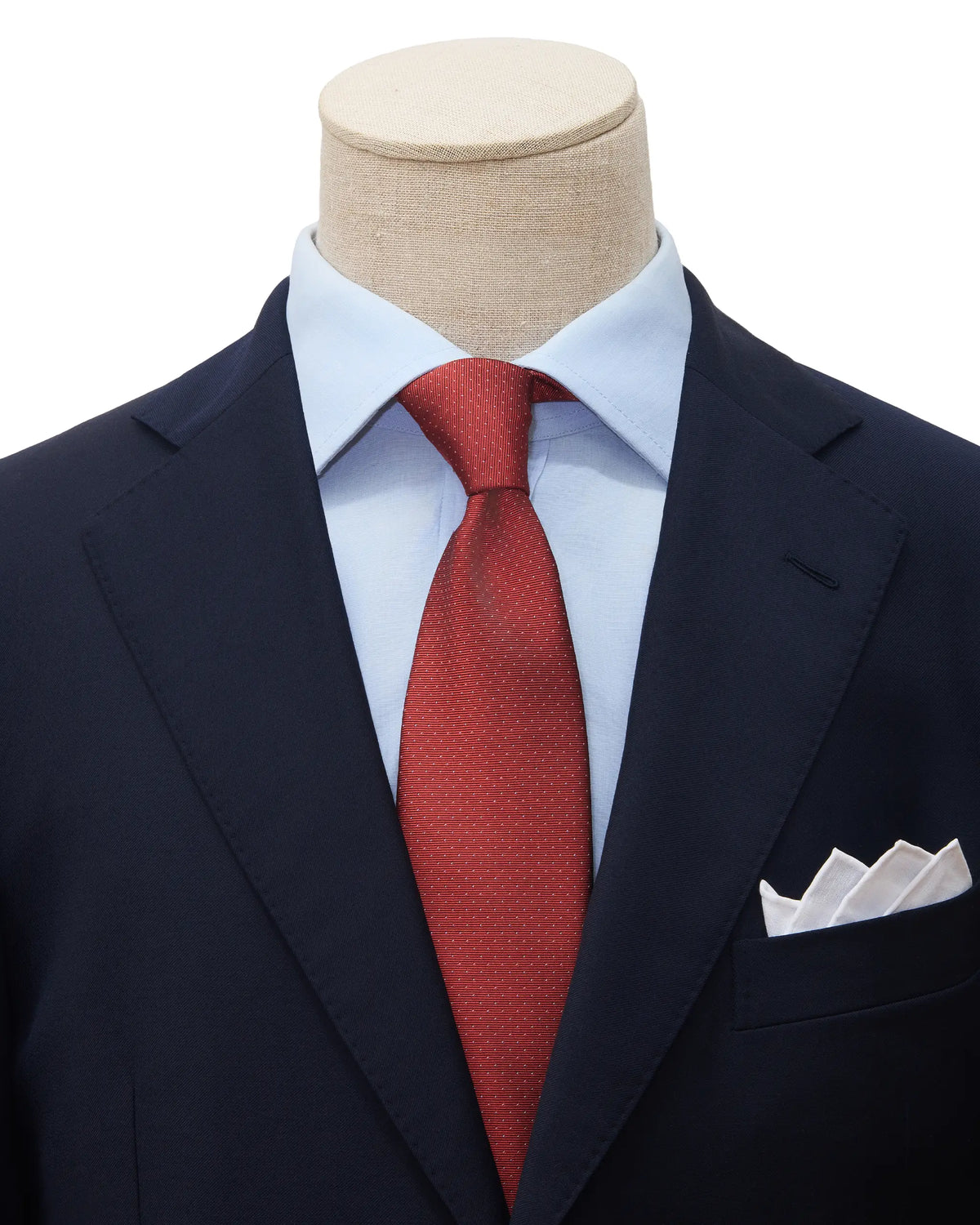 Corbata con motivo de lunares - Burdeos y beige - Seda
