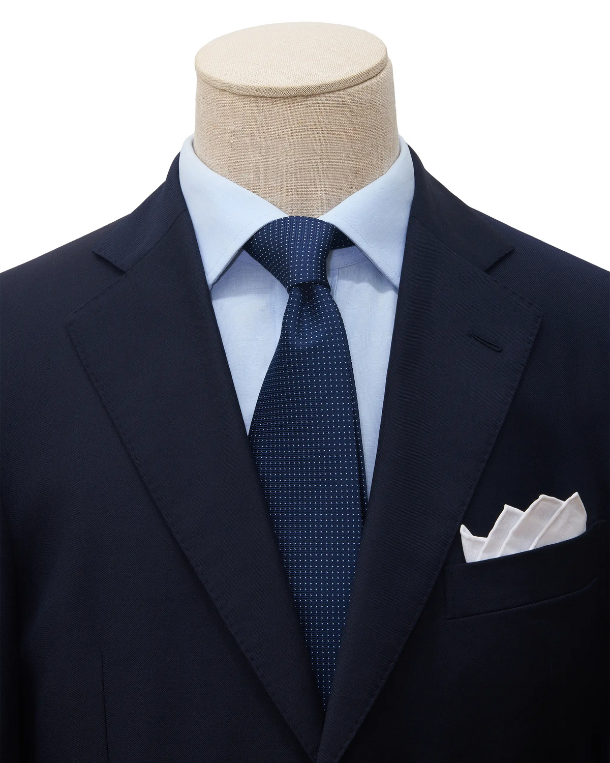 Krawatte Marineblau & Himmelblau – Punktmuster – Seide