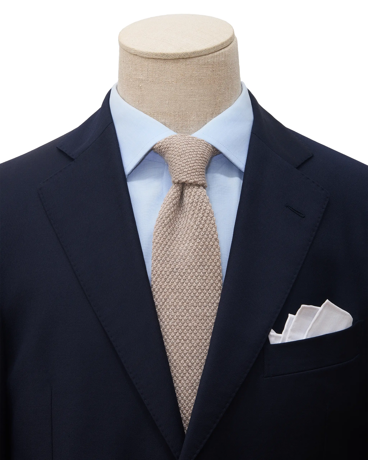Cravate tricot - Beige - Laine