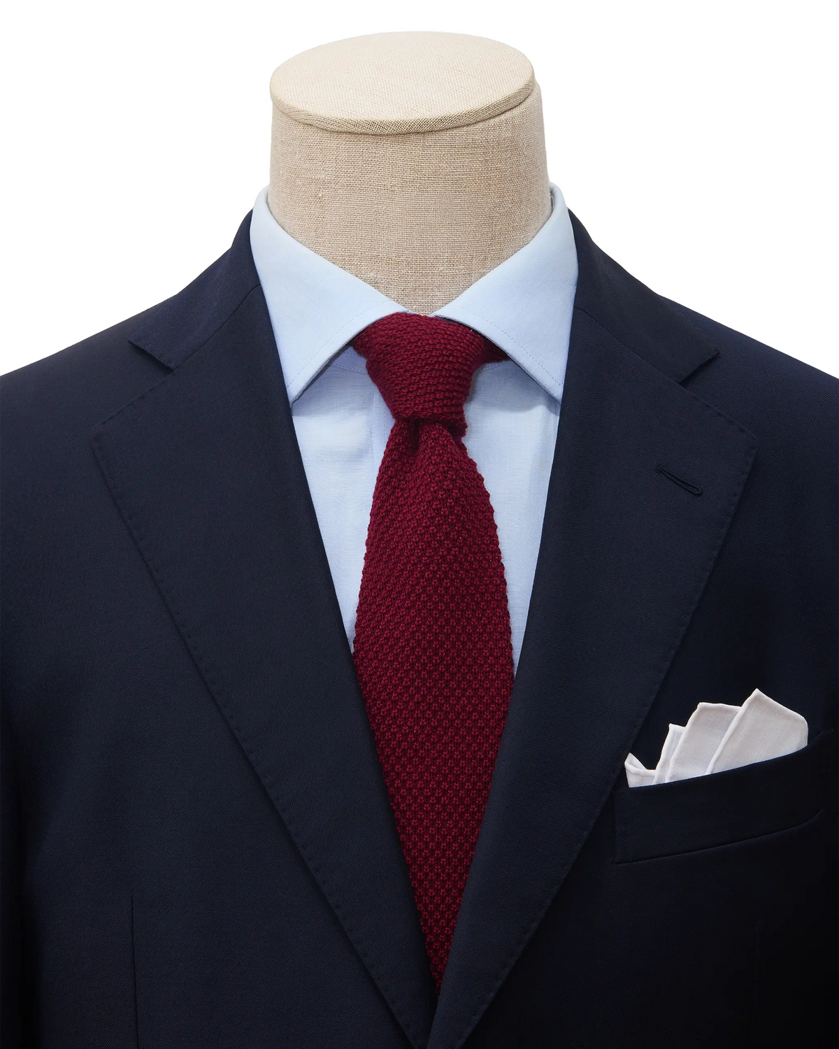 Cravate tricot - Bordeaux - Laine