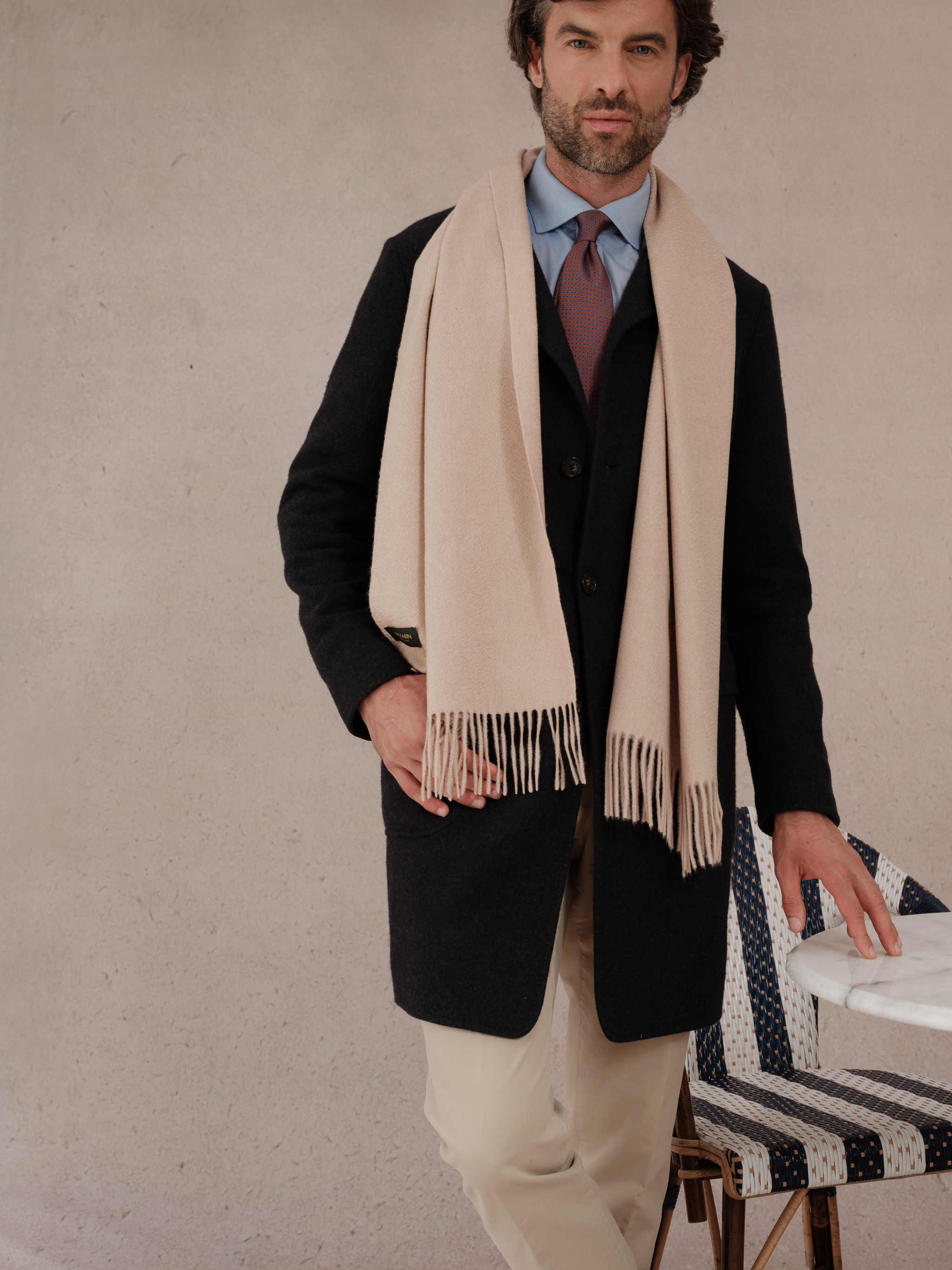 Schal 100% Kaschmir - Hellbeige
