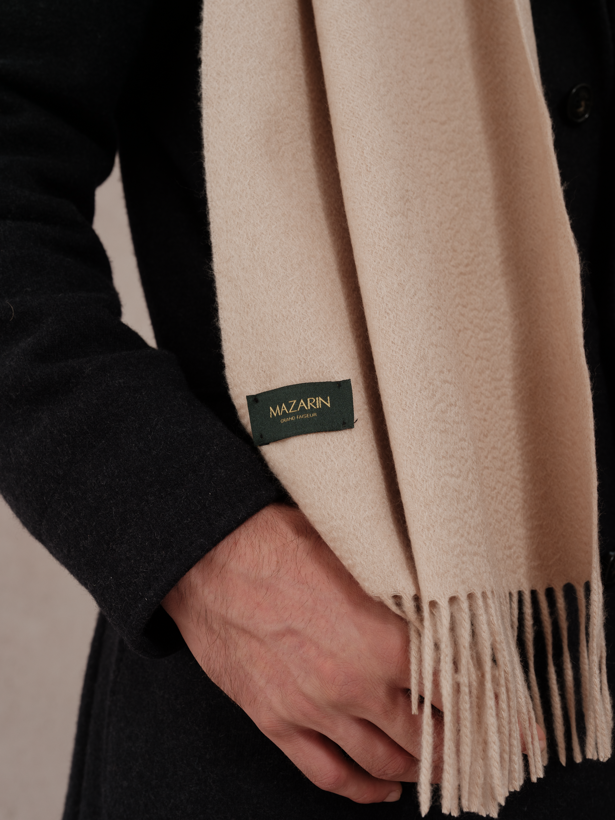Schal 100% Kaschmir - Hellbeige