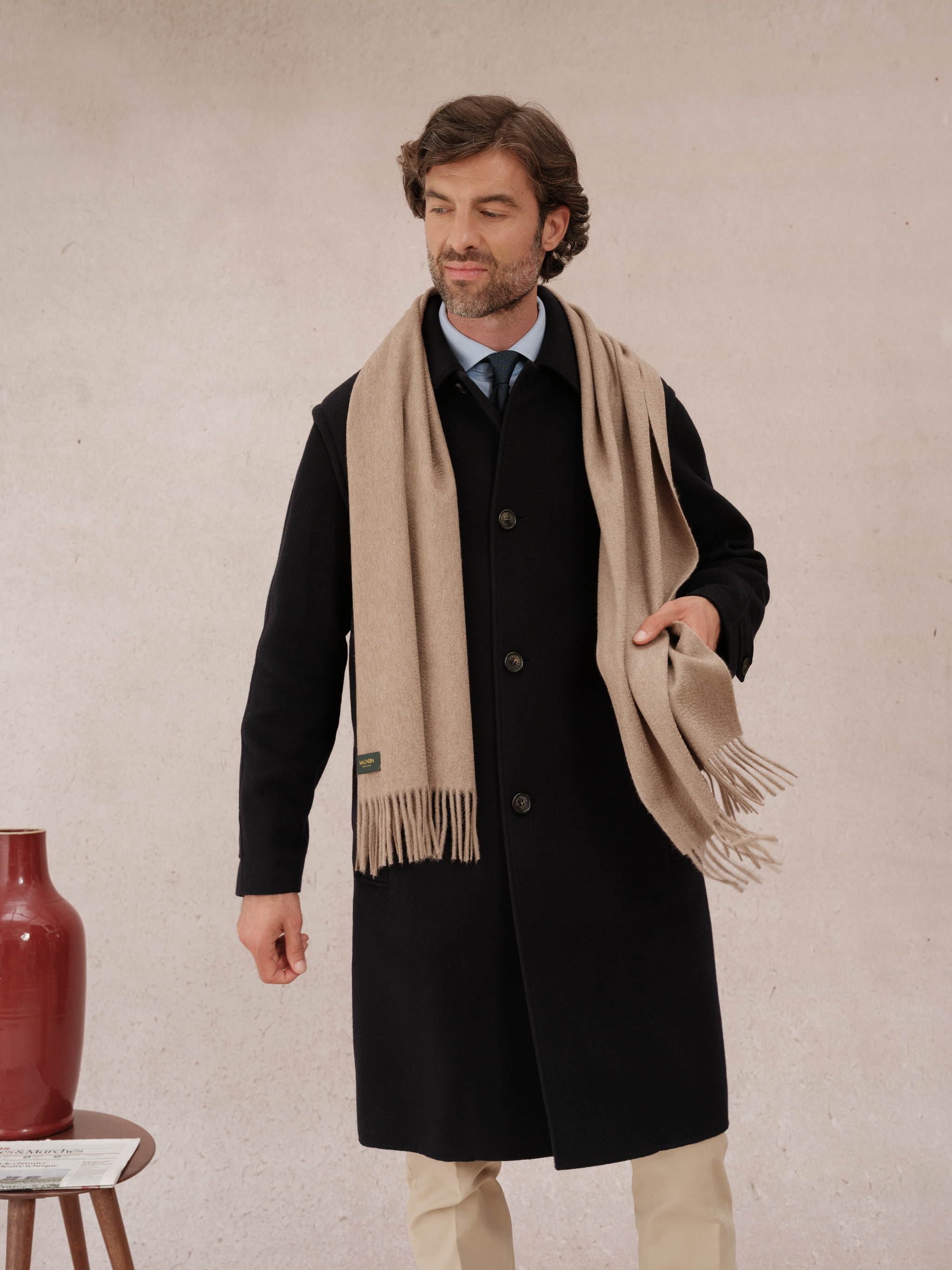 Écharpe 100% Cachemire - Beige foncé