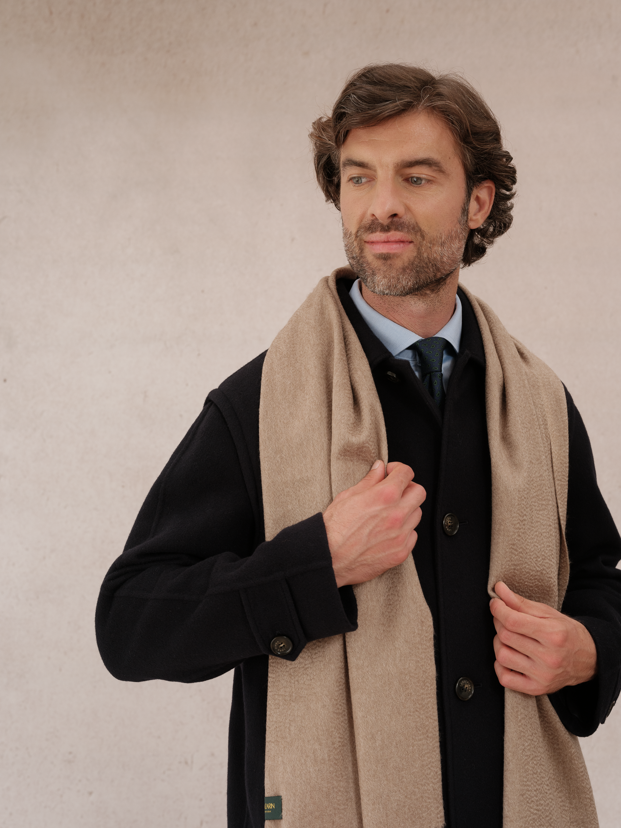 Écharpe 100% Cachemire - Beige foncé