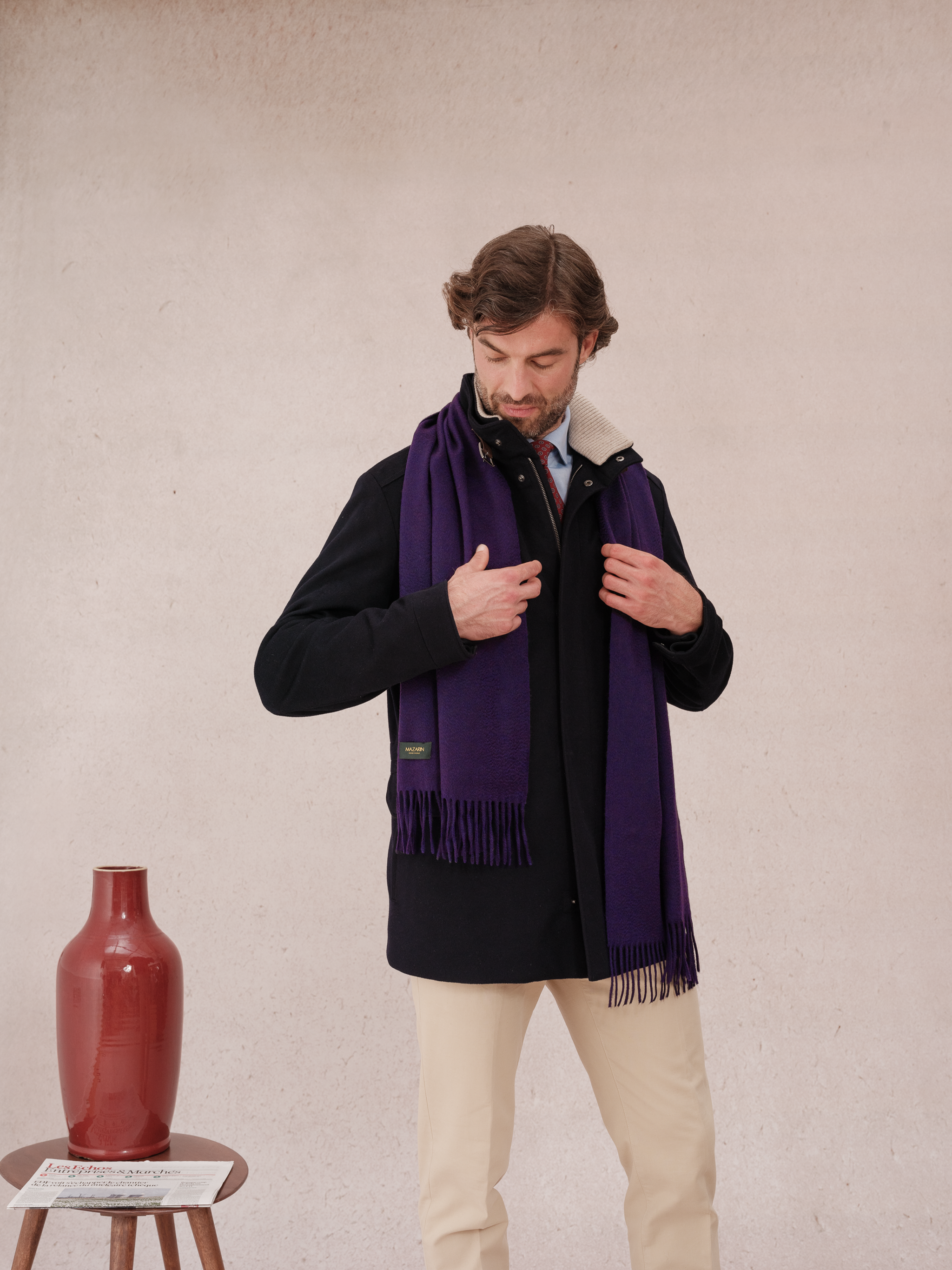 Schal 100% Kaschmir - Violett Intense