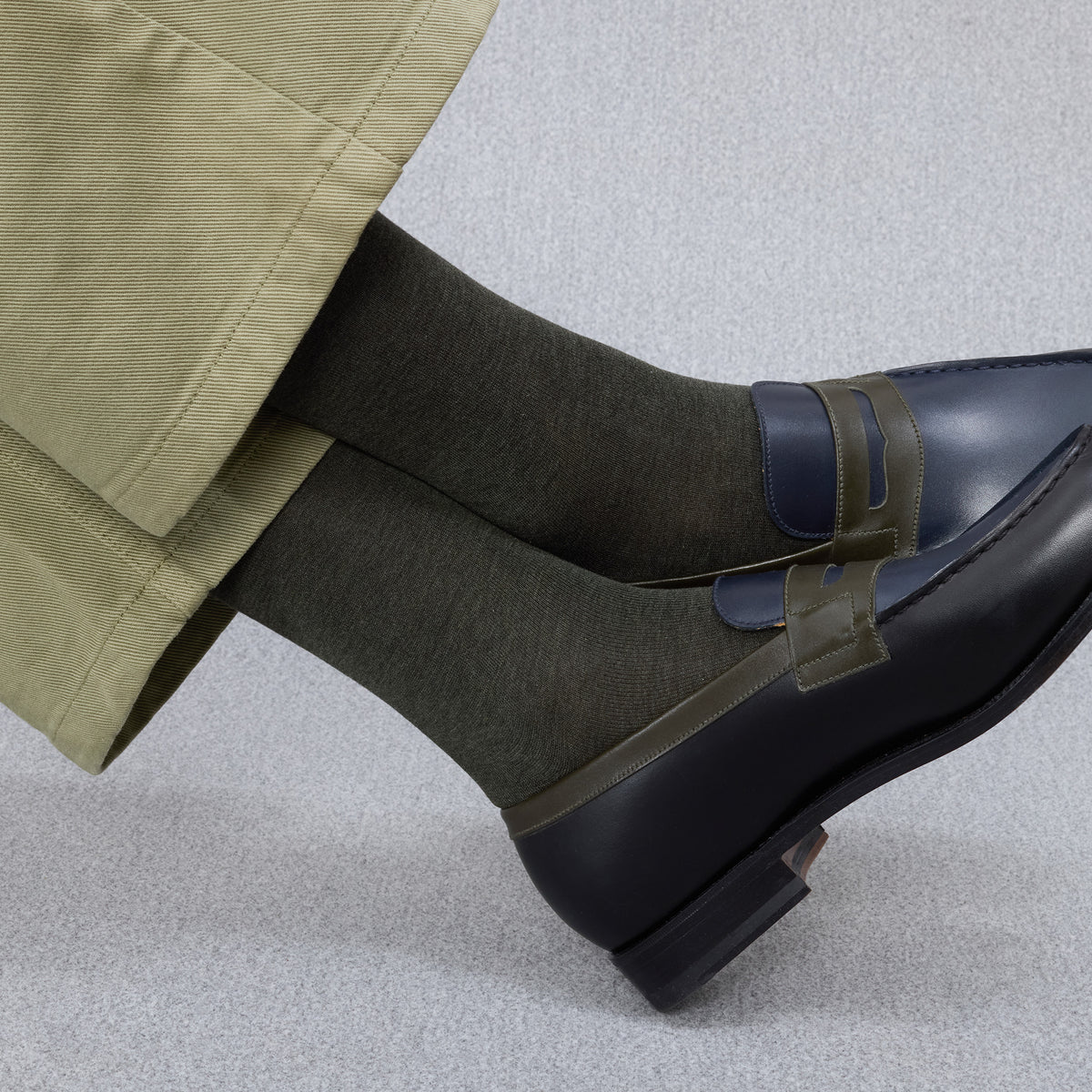 Chaussettes | Vert kaki- Fil d'Écosse