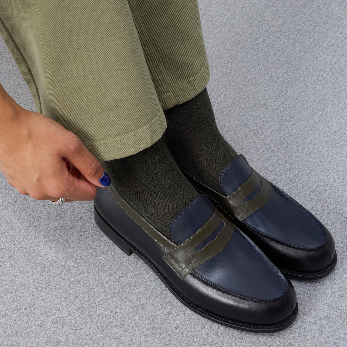 Chaussettes | Vert kaki- Fil d'Écosse