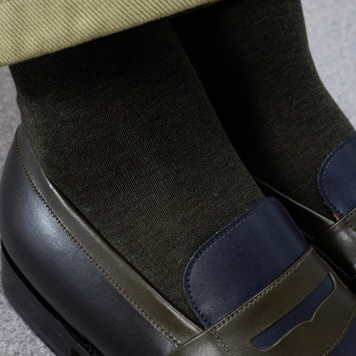 Chaussettes | Vert kaki- Fil d'Écosse