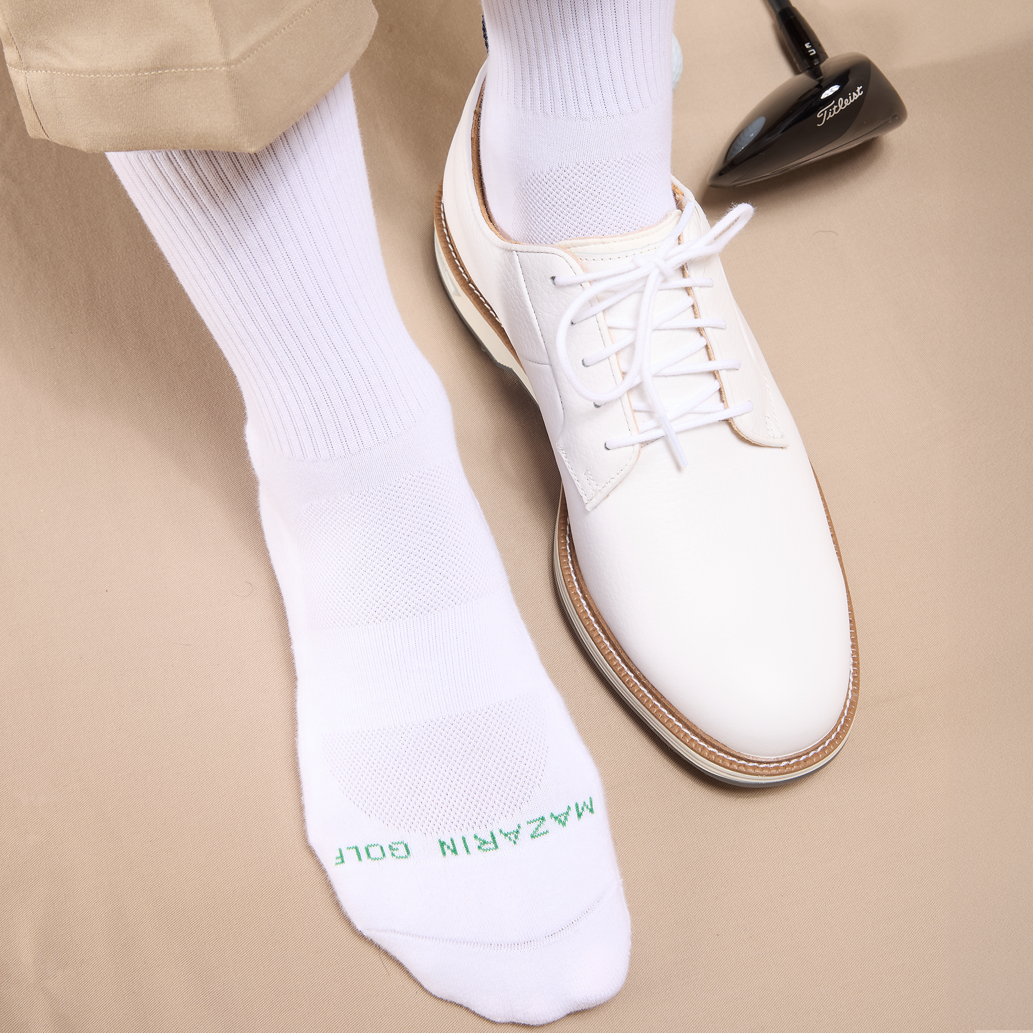 Blanc & Vert vif - Golf - Coton